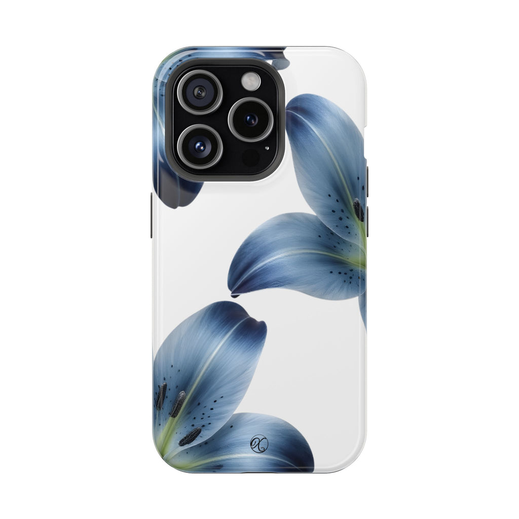 Floral Blue Lily Impact-Resistant Phone Case