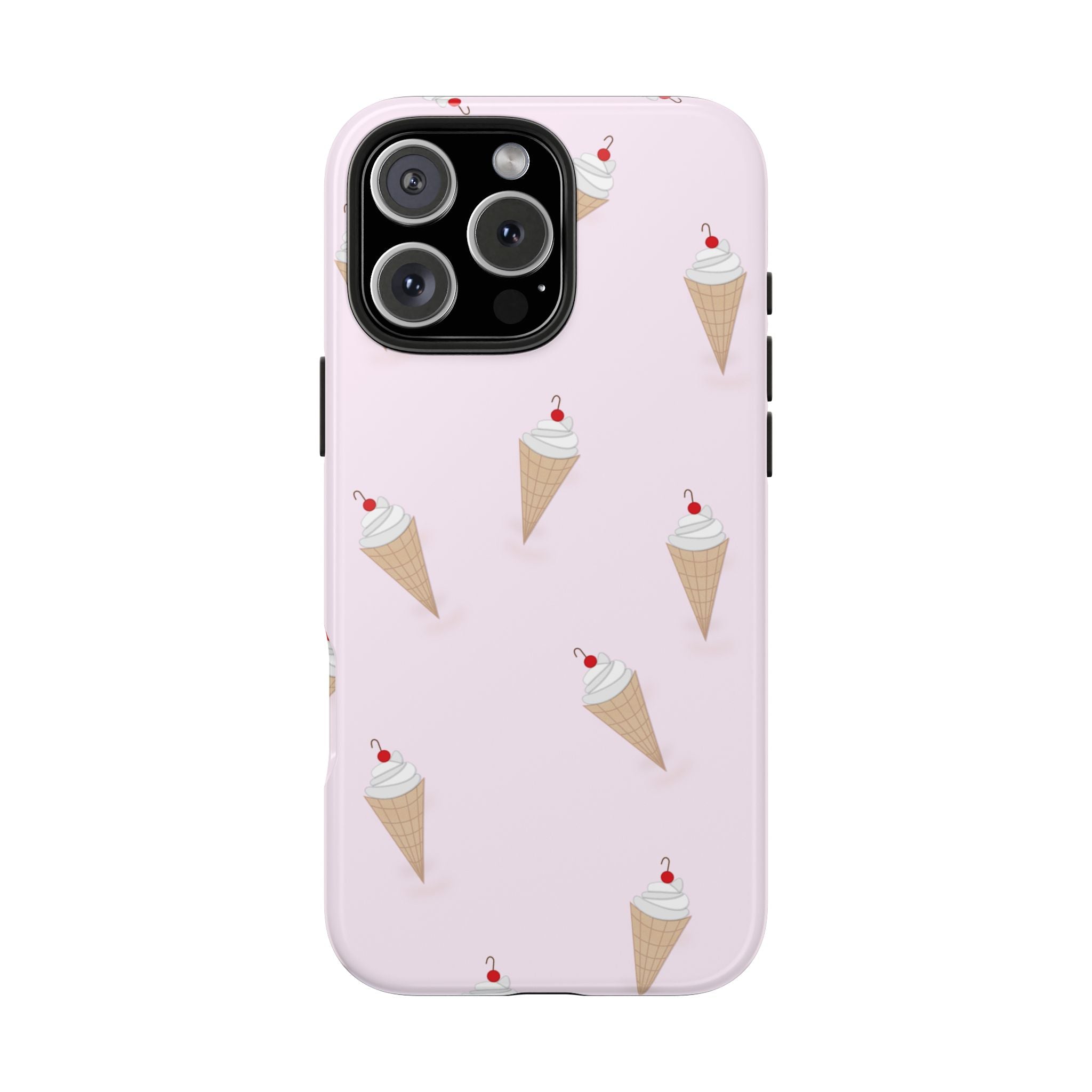 Ice Cream Cone Tough Phone Case — Pastel Pink Patterned Protective Phone Case