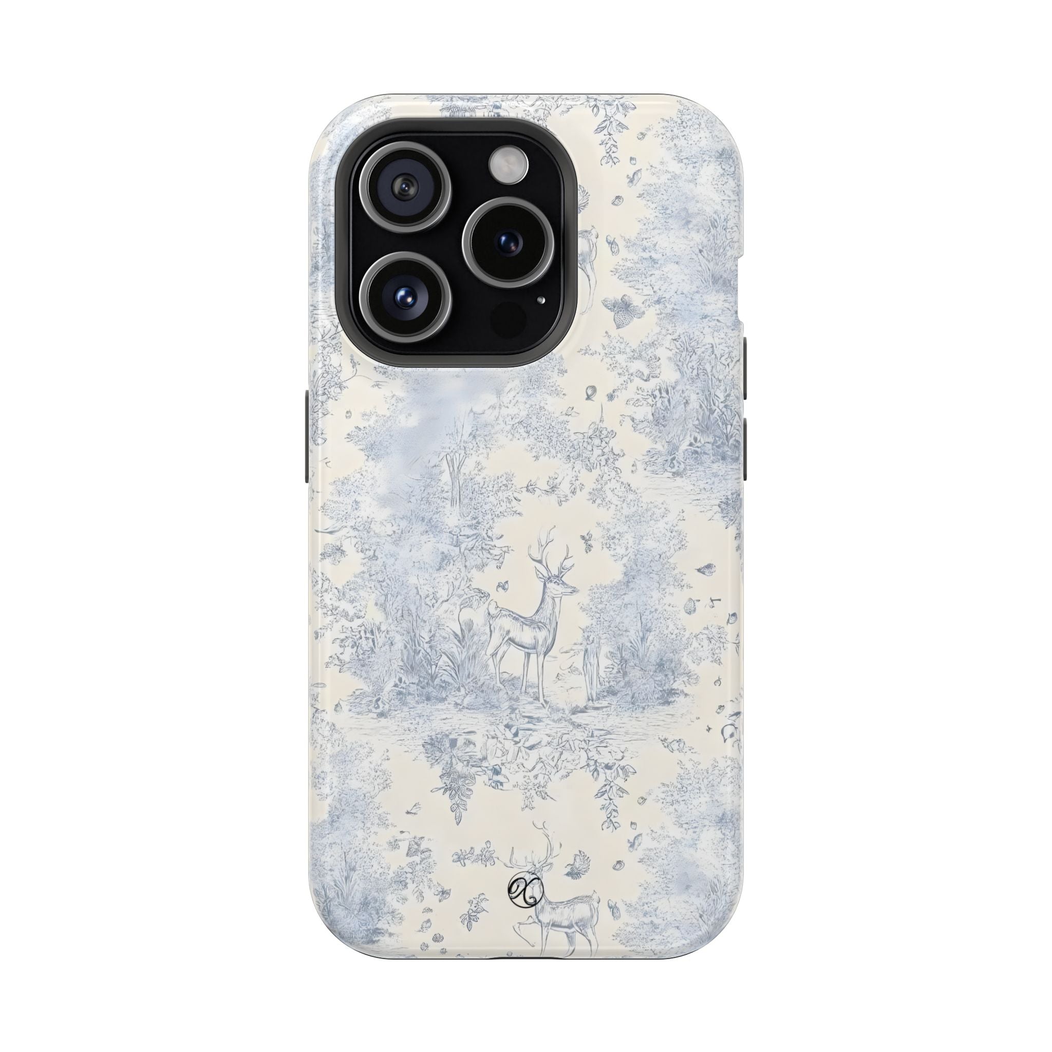 Deer Toile Impact-Resistant Phone Case — Vintage Woodland Pattern