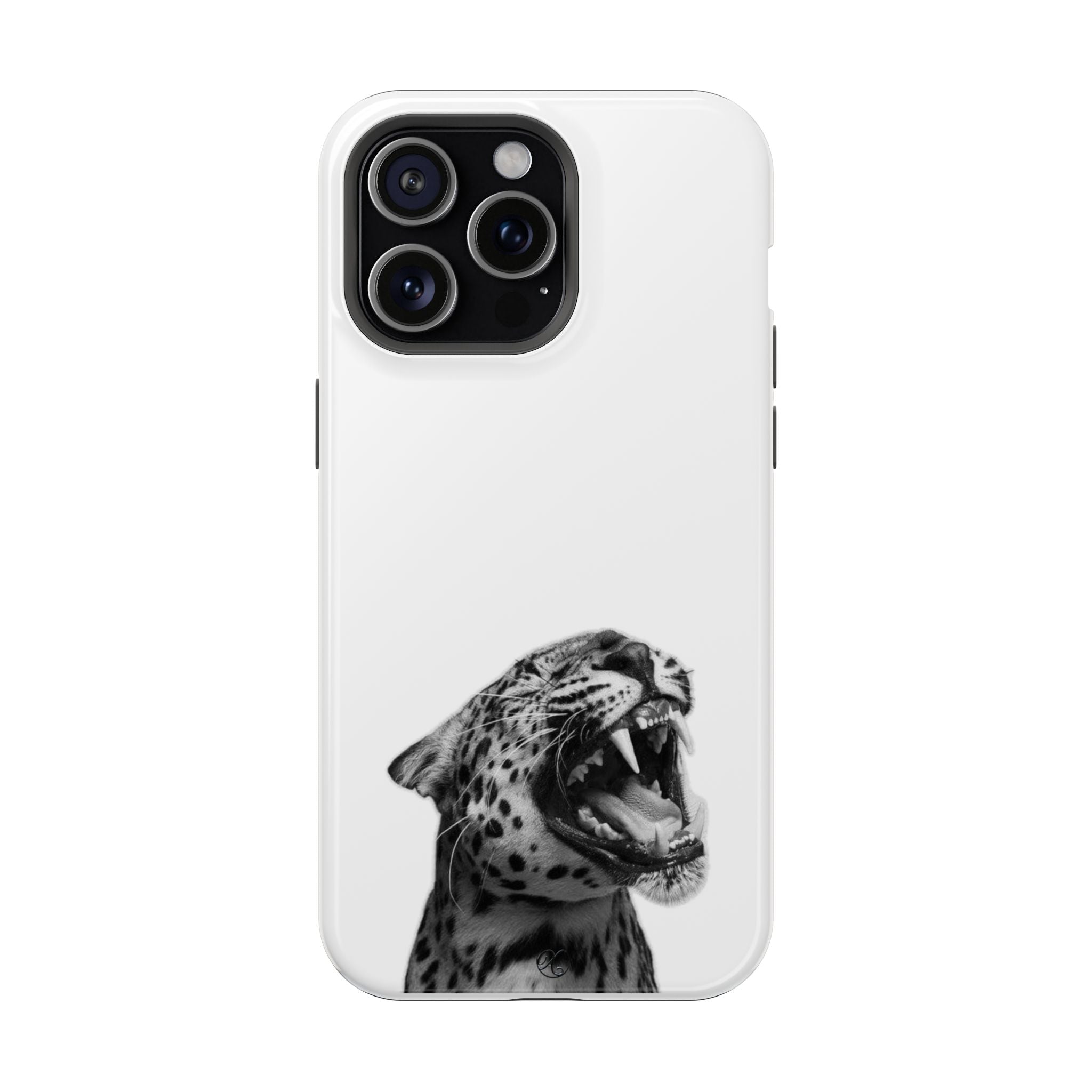 Leopard Roar Impact Phone Case — Protective iPhone Case with Fierce Black & White Design