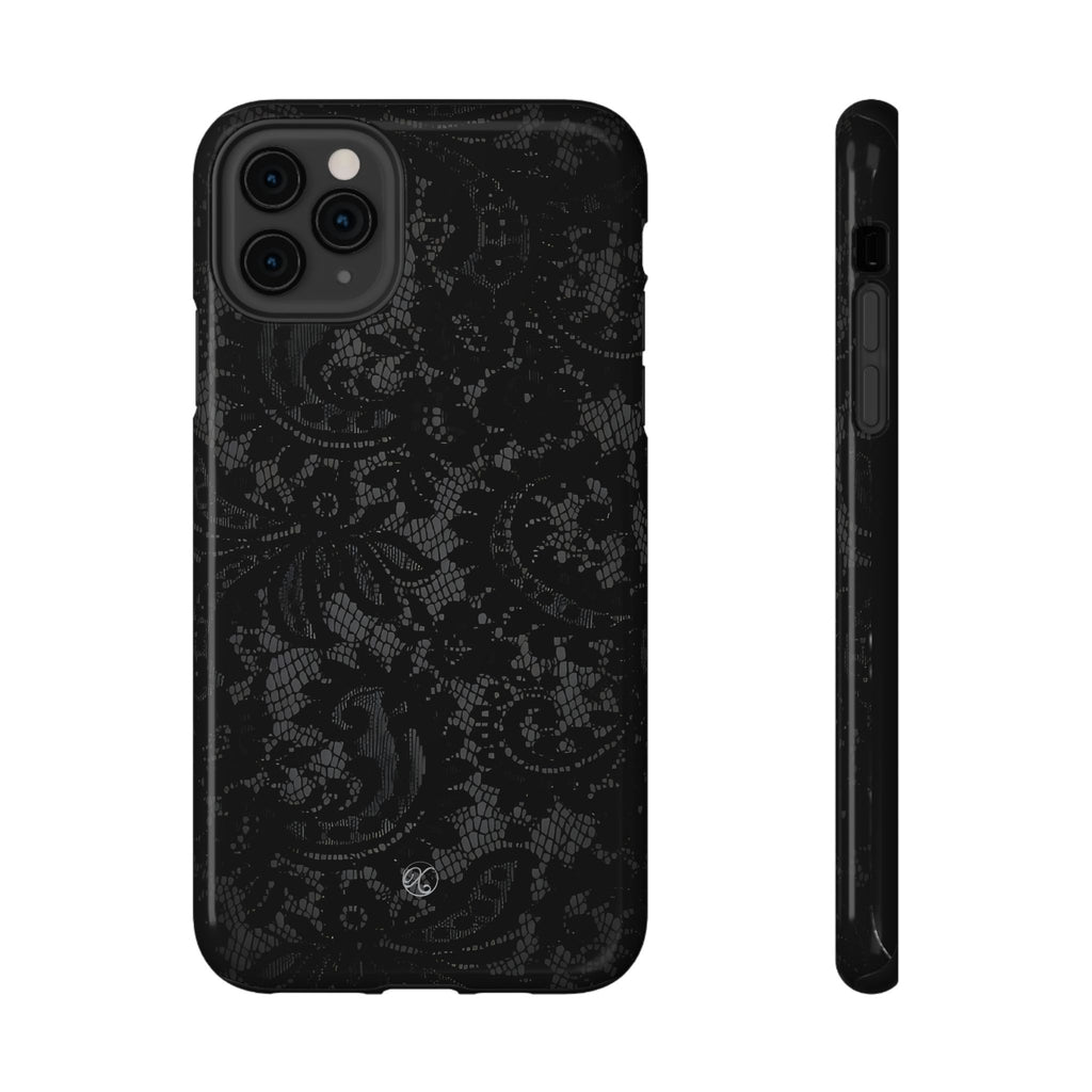 Black Lace Impact-Resistant Phone Case — Slim Protective iPhone Cover