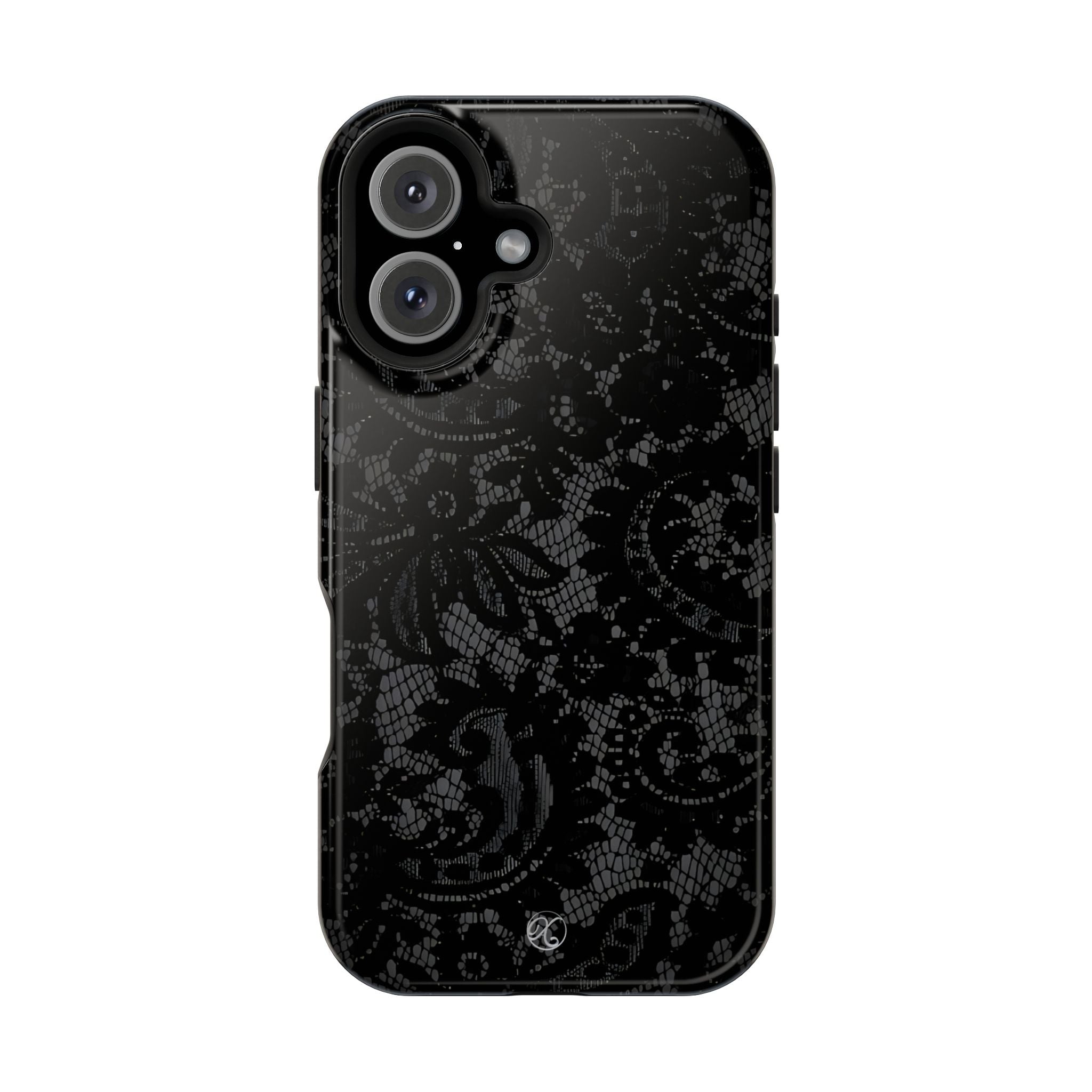 Black Lace Impact-Resistant Phone Case — Slim Protective iPhone Cover