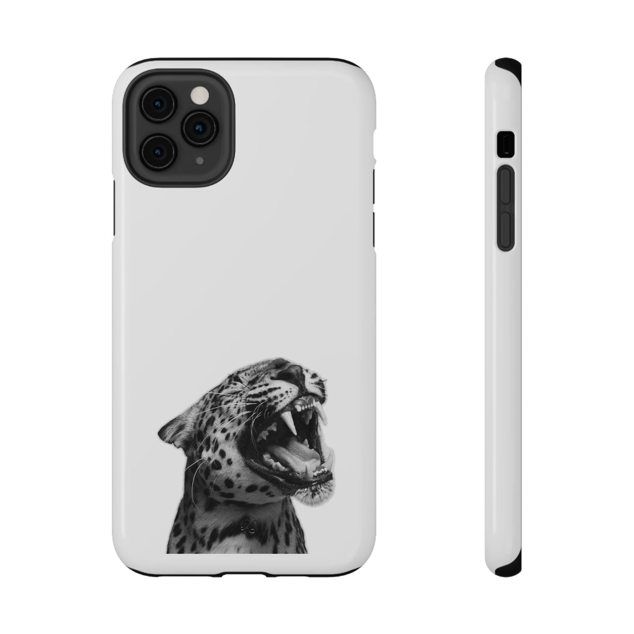 Leopard Roar Impact Phone Case — Protective iPhone Case with Fierce Black & White Design