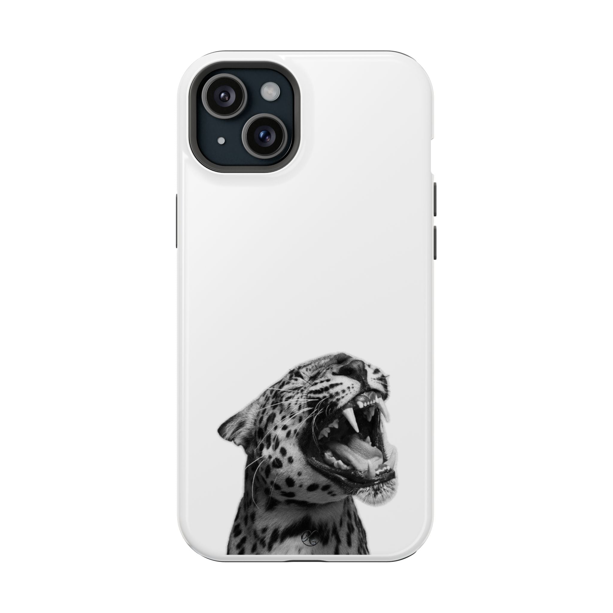 Leopard Roar Impact Phone Case — Protective iPhone Case with Fierce Black & White Design