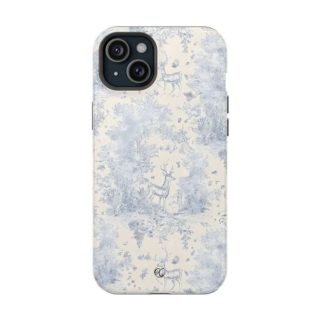Deer Toile Impact-Resistant Phone Case — Vintage Woodland Pattern