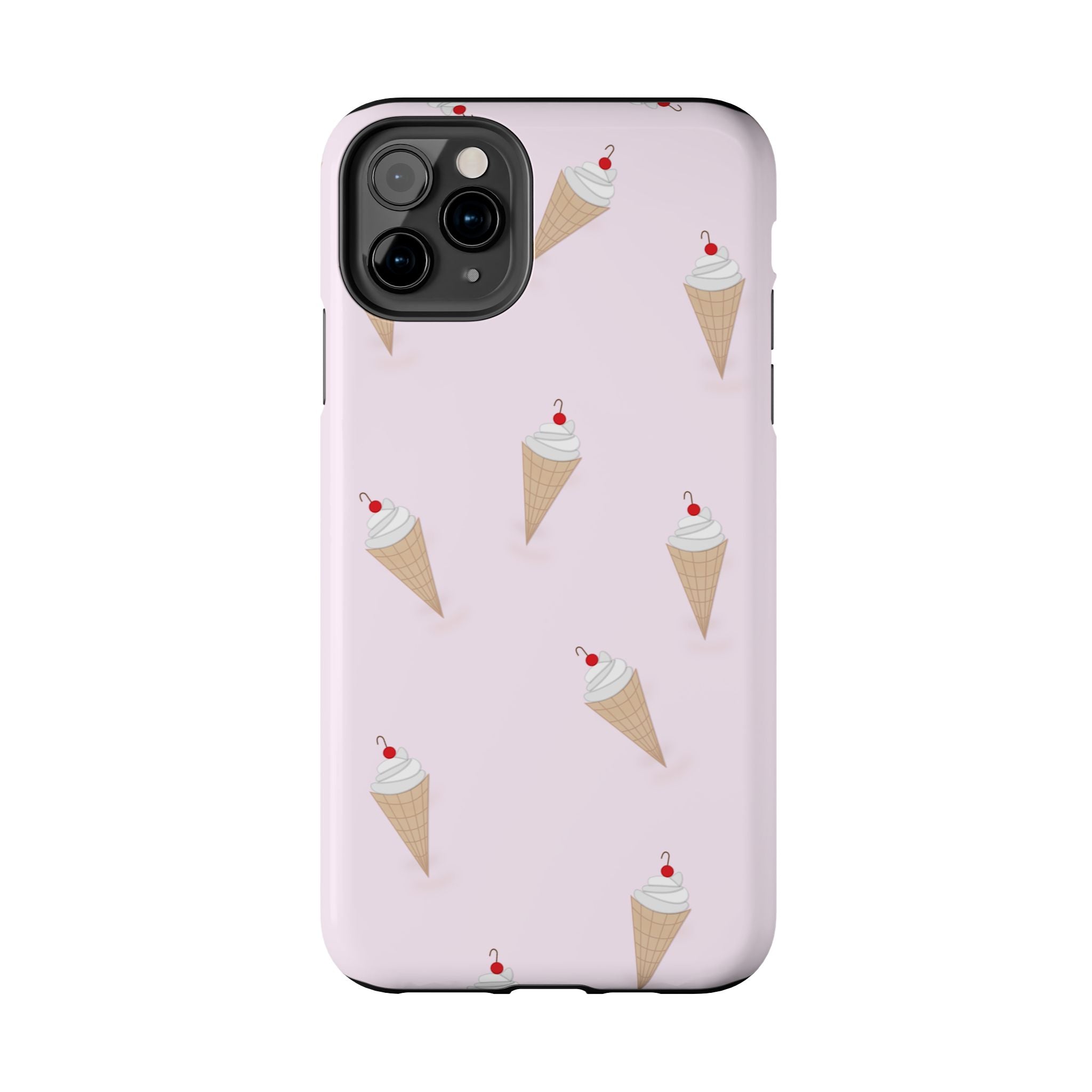 Ice Cream Cone Tough Phone Case — Pastel Pink Patterned Protective Phone Case