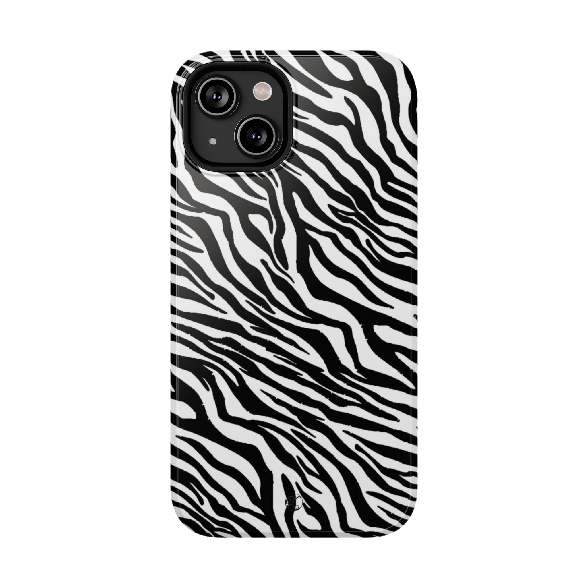 Zebra Print Impact-Resistant Phone Case — Black & White Safari Design