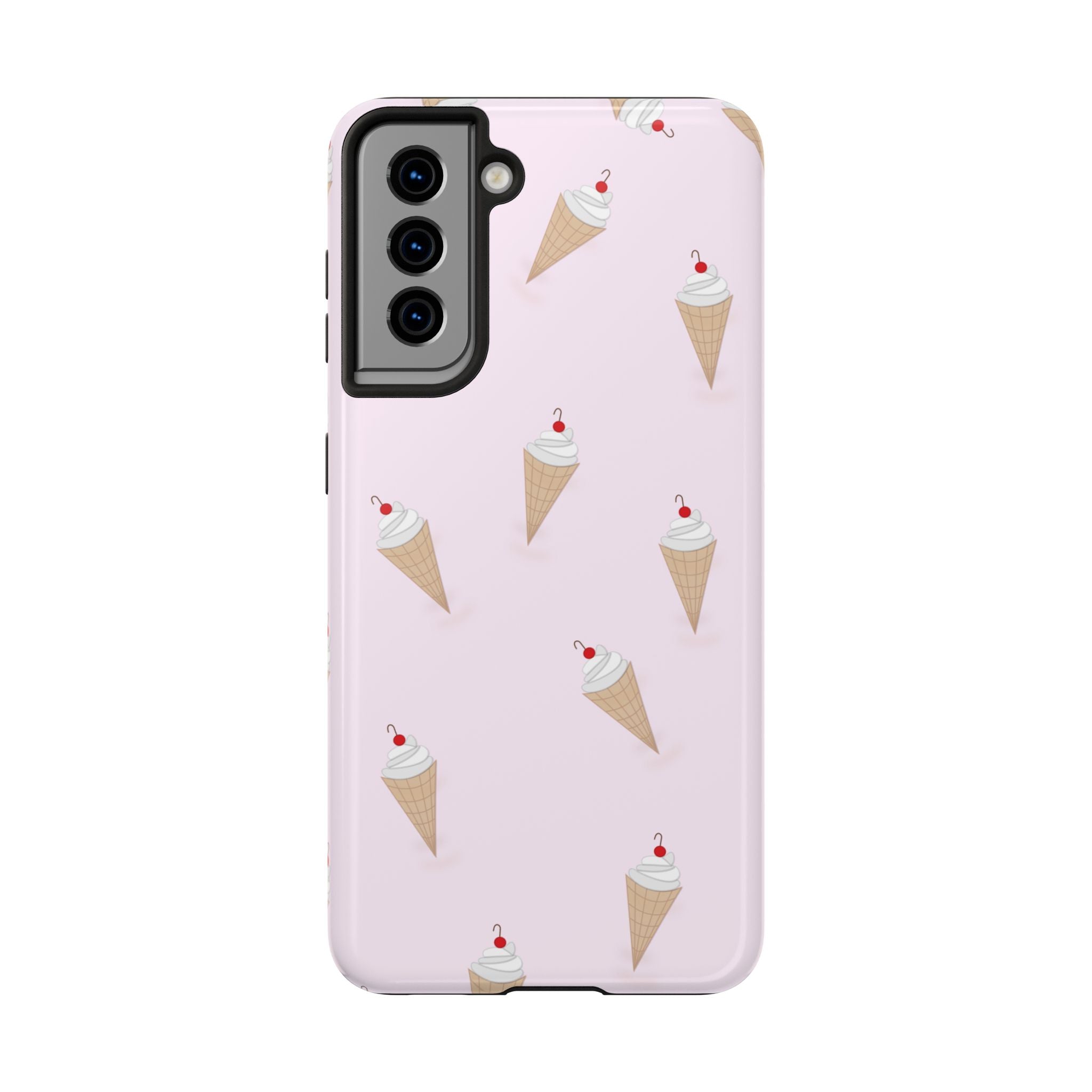 Ice Cream Cone Tough Phone Case — Pastel Pink Patterned Protective Phone Case