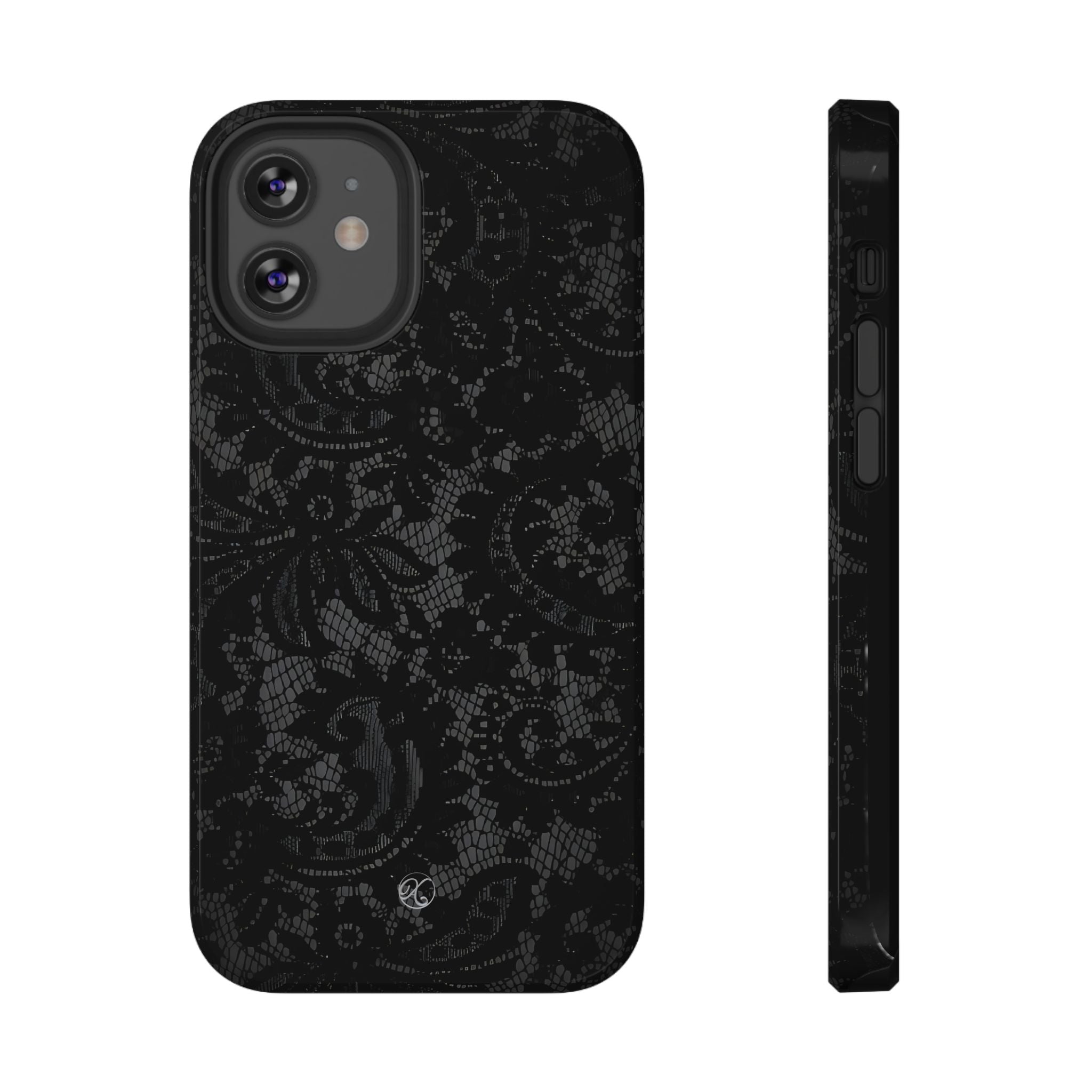 Black Lace Impact-Resistant Phone Case — Slim Protective iPhone Cover