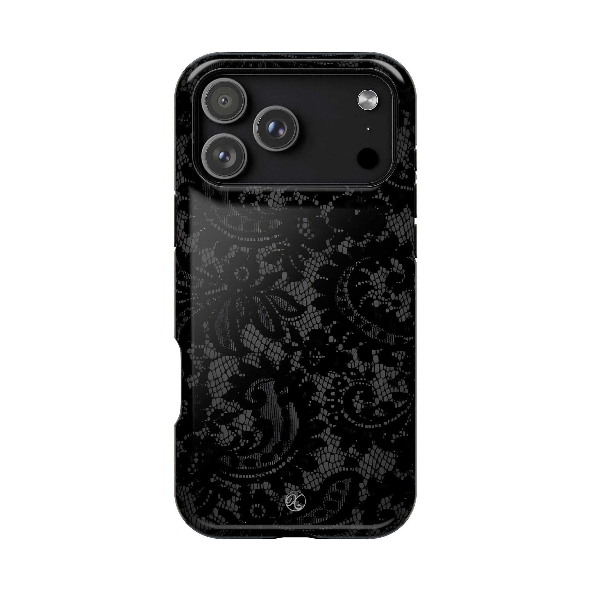 Black Lace Impact-Resistant Phone Case — Slim Protective iPhone Cover
