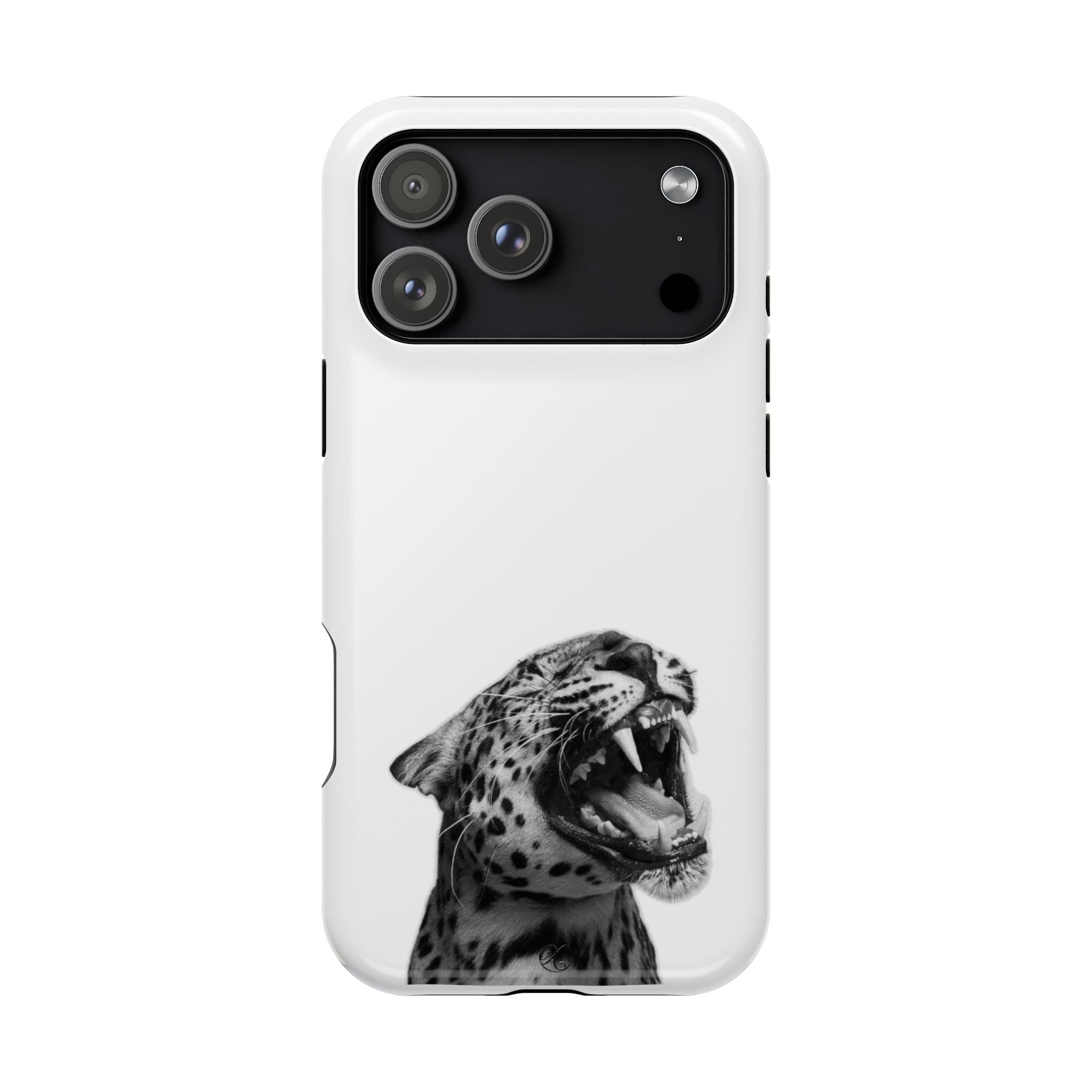 Leopard Roar Impact Phone Case — Protective iPhone Case with Fierce Black & White Design