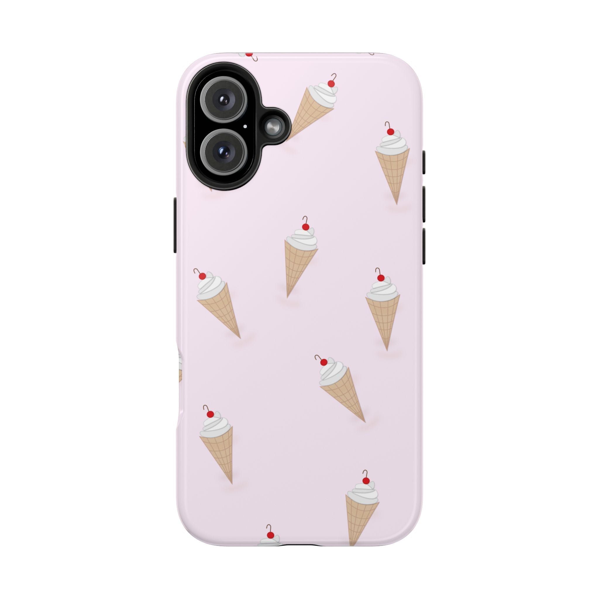 Ice Cream Cone Tough Phone Case — Pastel Pink Patterned Protective Phone Case