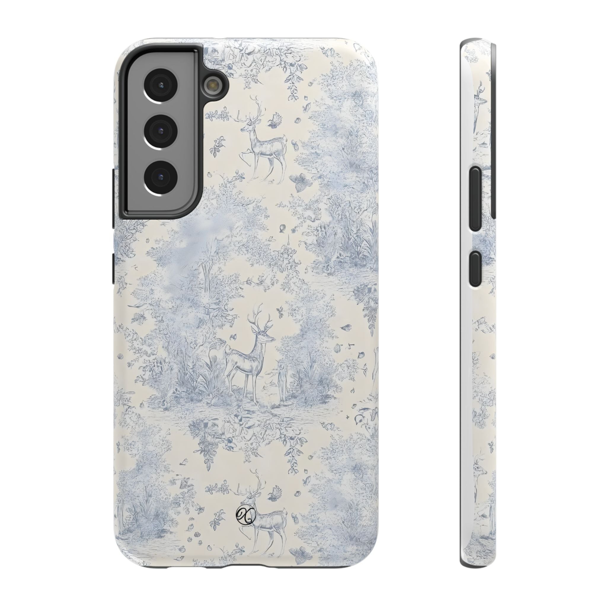 Deer Toile Impact-Resistant Phone Case — Vintage Woodland Pattern