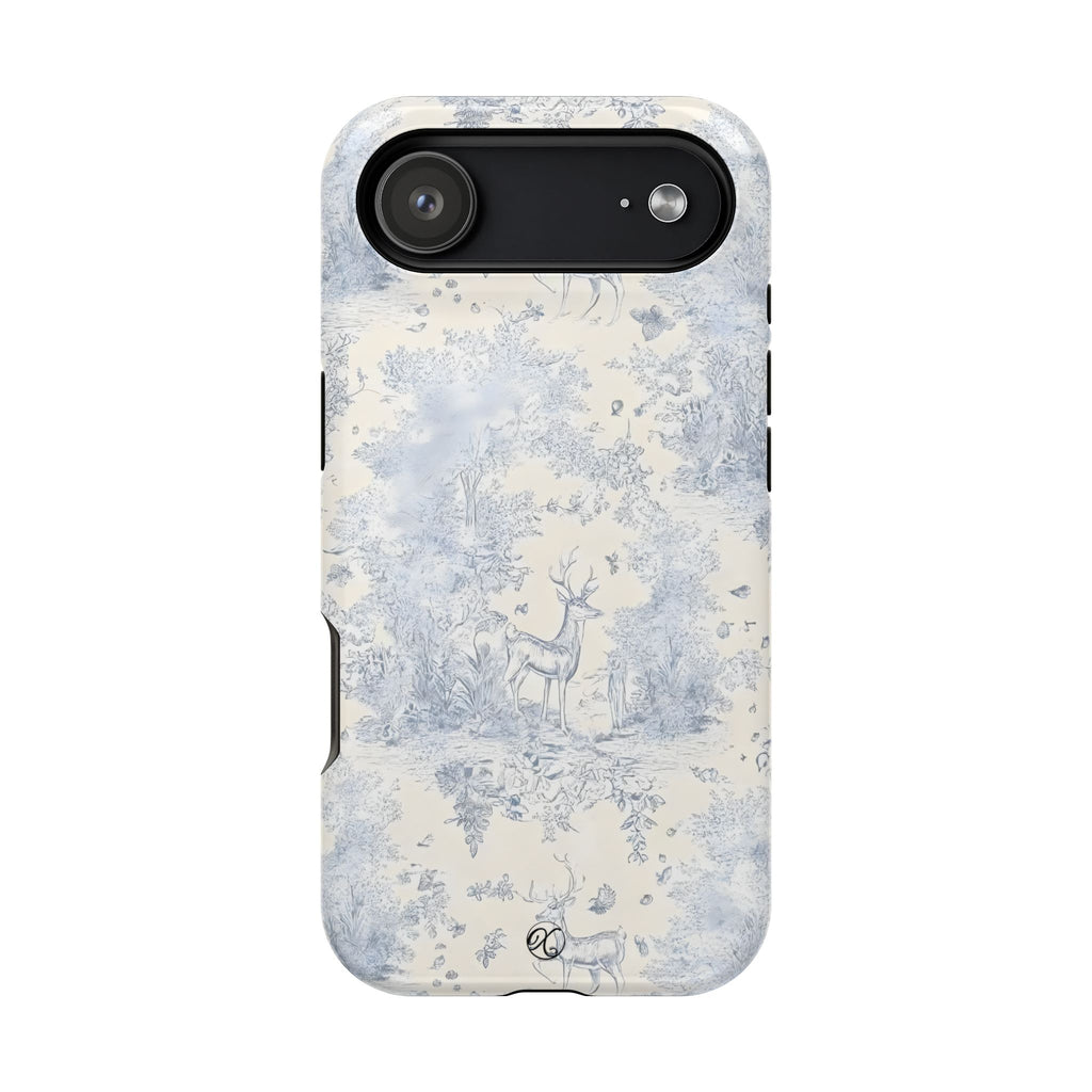 Deer Toile Impact-Resistant Phone Case — Vintage Woodland Pattern