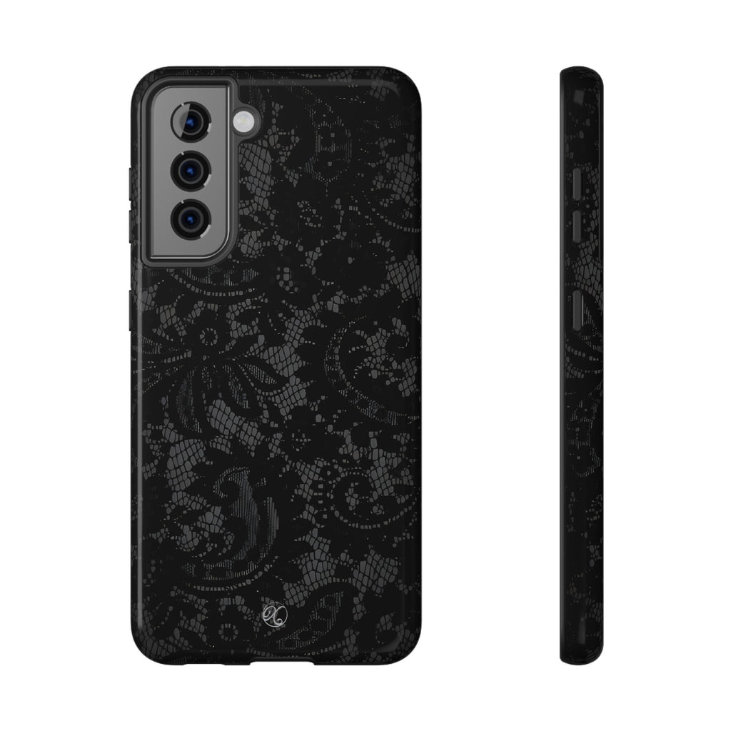 Black Lace Impact-Resistant Phone Case — Slim Protective iPhone Cover