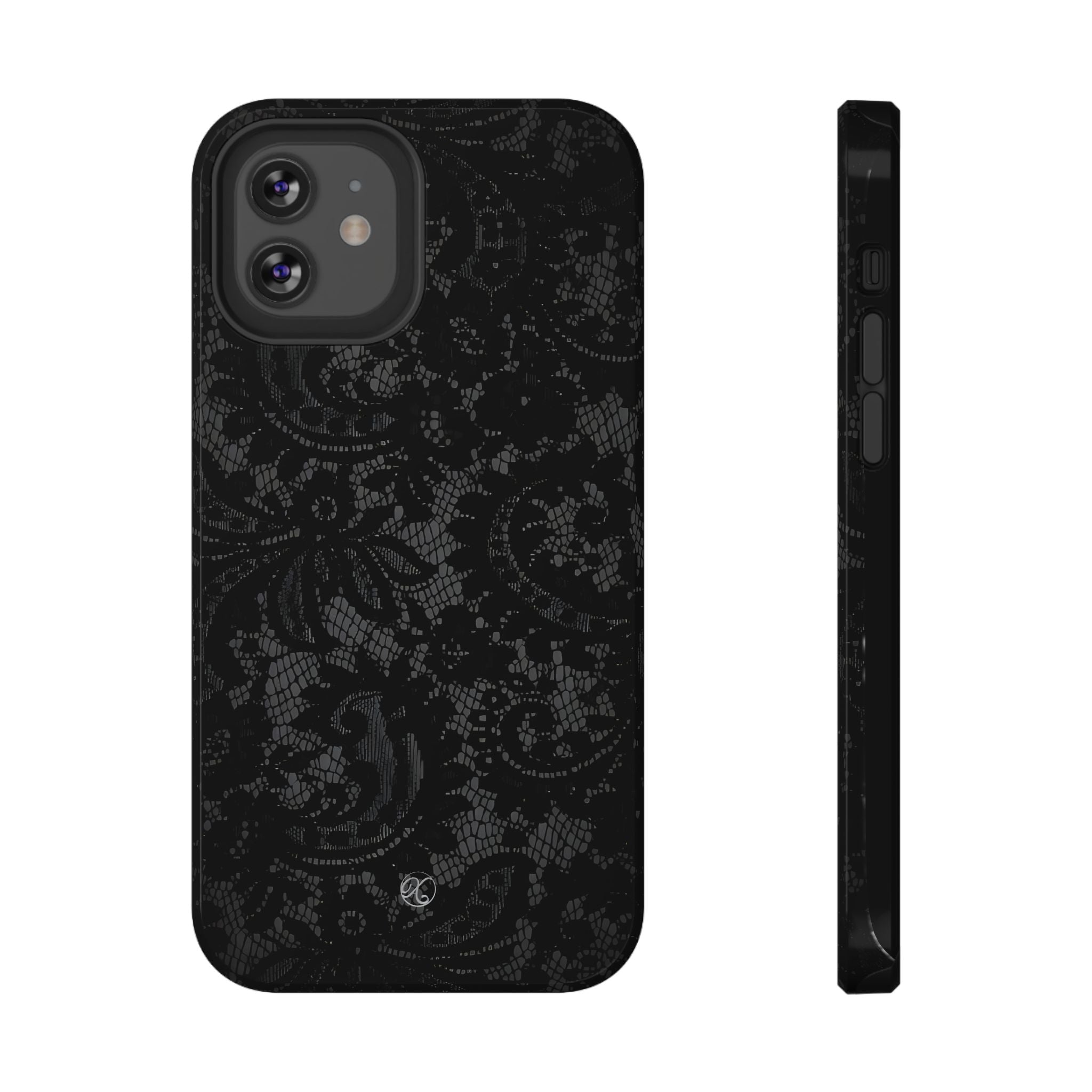 Black Lace Impact-Resistant Phone Case — Slim Protective iPhone Cover