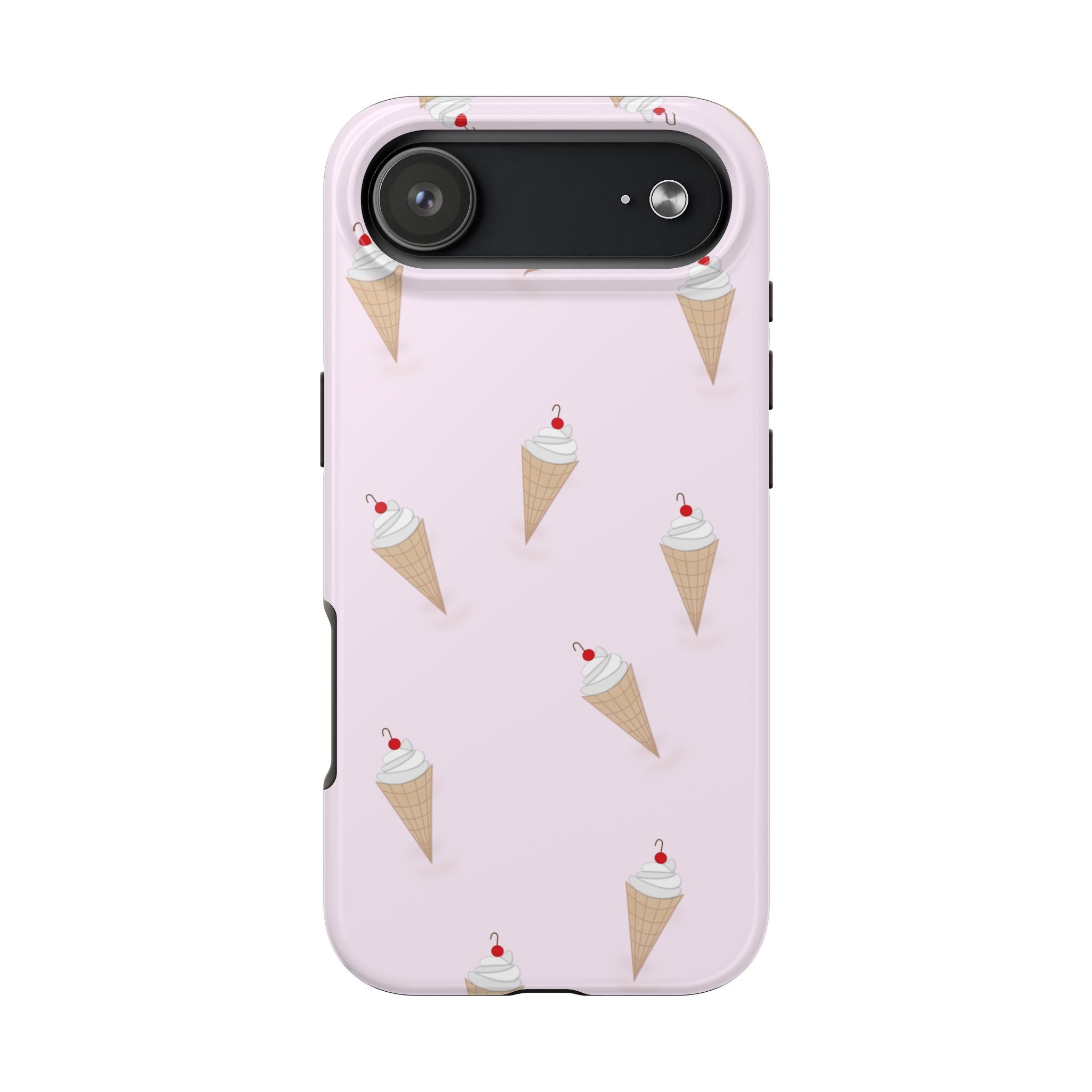 Ice Cream Cone Tough Phone Case — Pastel Pink Patterned Protective Phone Case