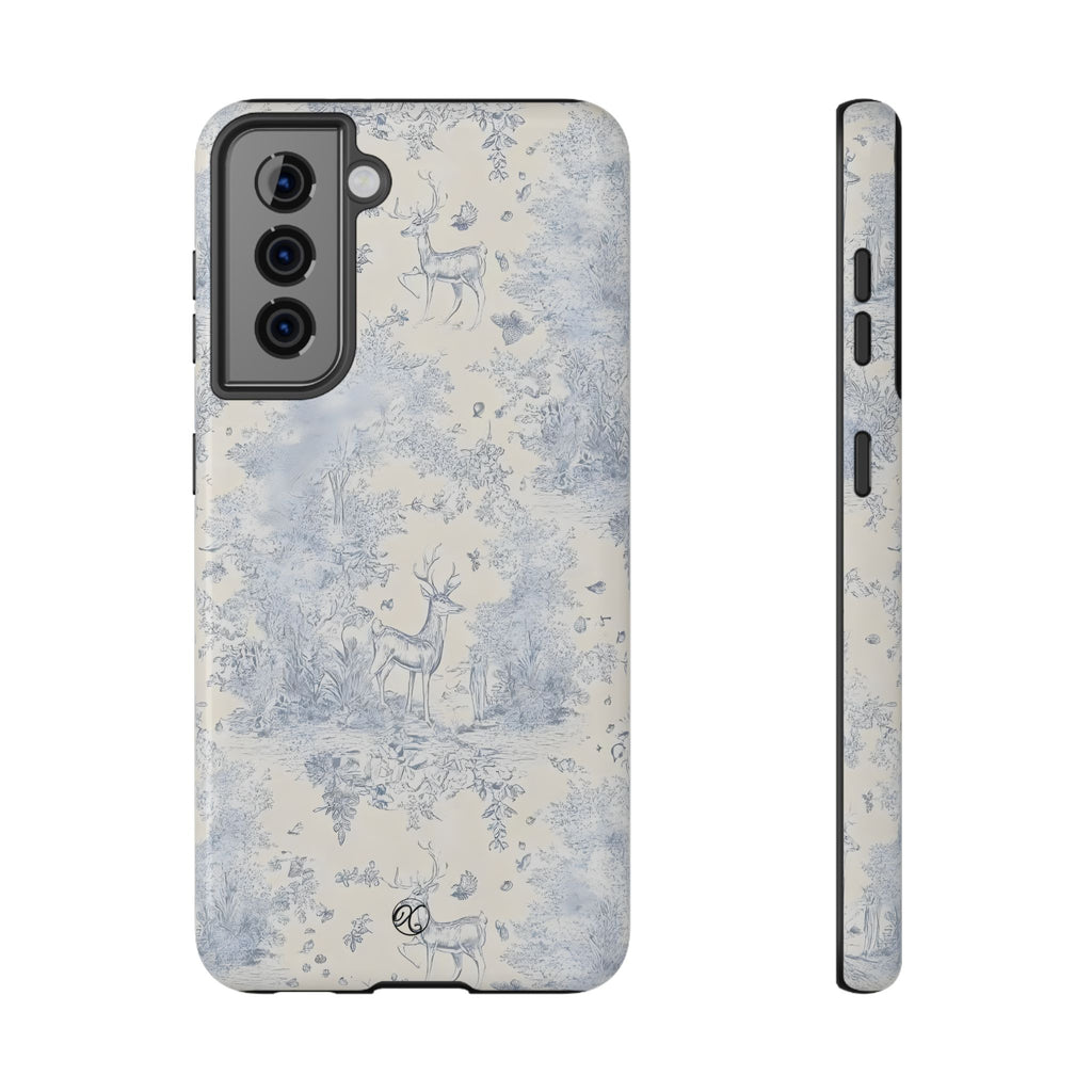 Deer Toile Impact-Resistant Phone Case — Vintage Woodland Pattern