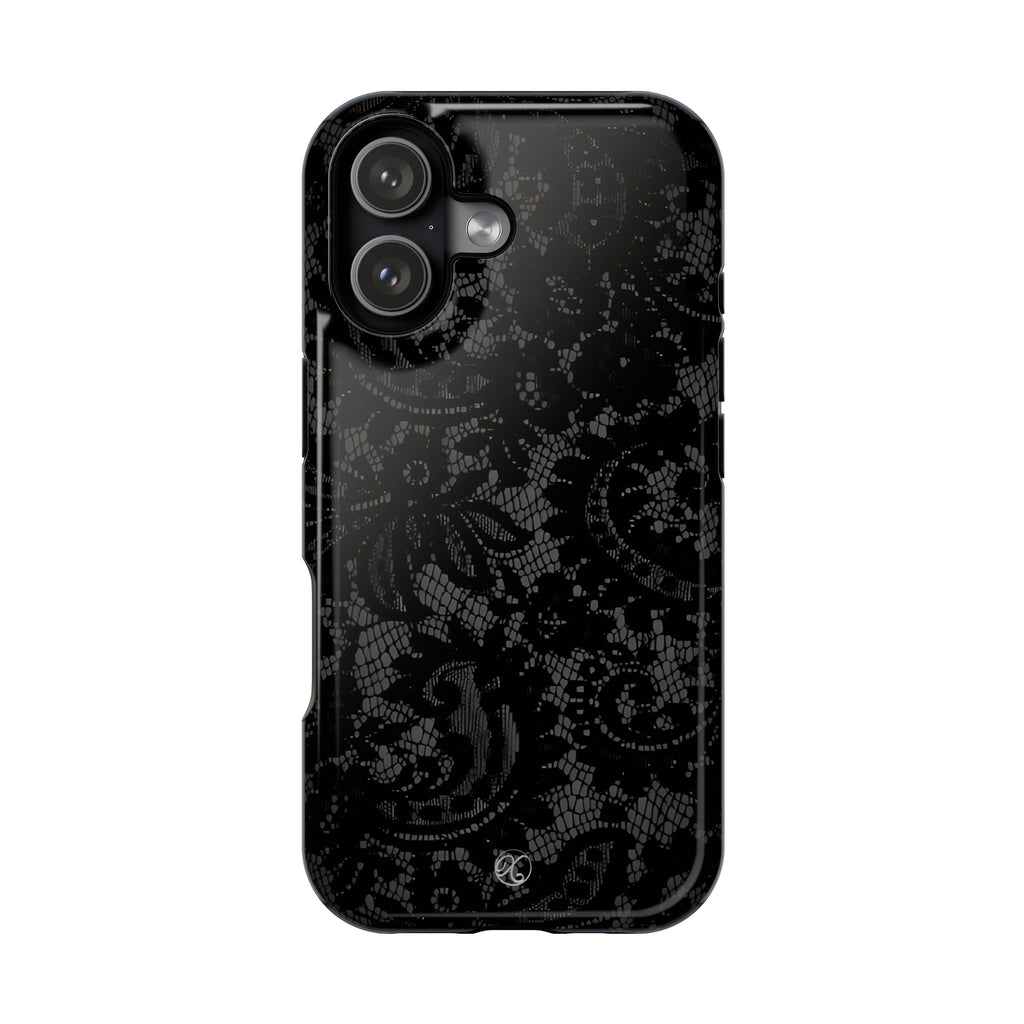 Black Lace Impact-Resistant Phone Case — Slim Protective iPhone Cover