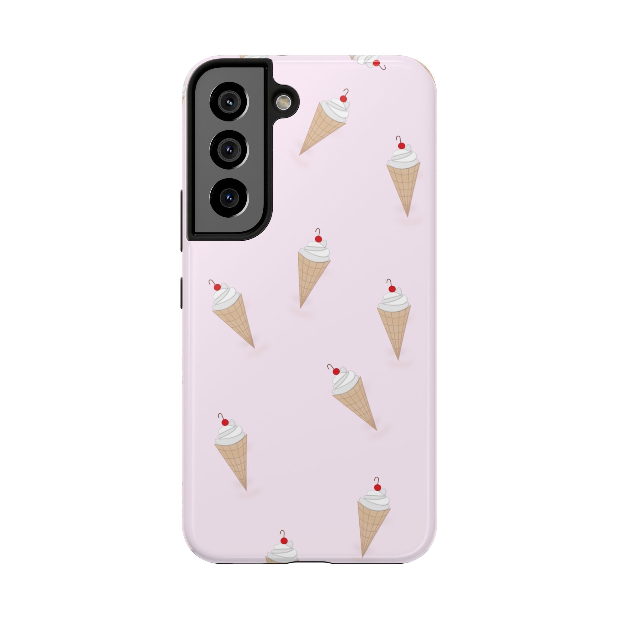 Ice Cream Cone Tough Phone Case — Pastel Pink Patterned Protective Phone Case