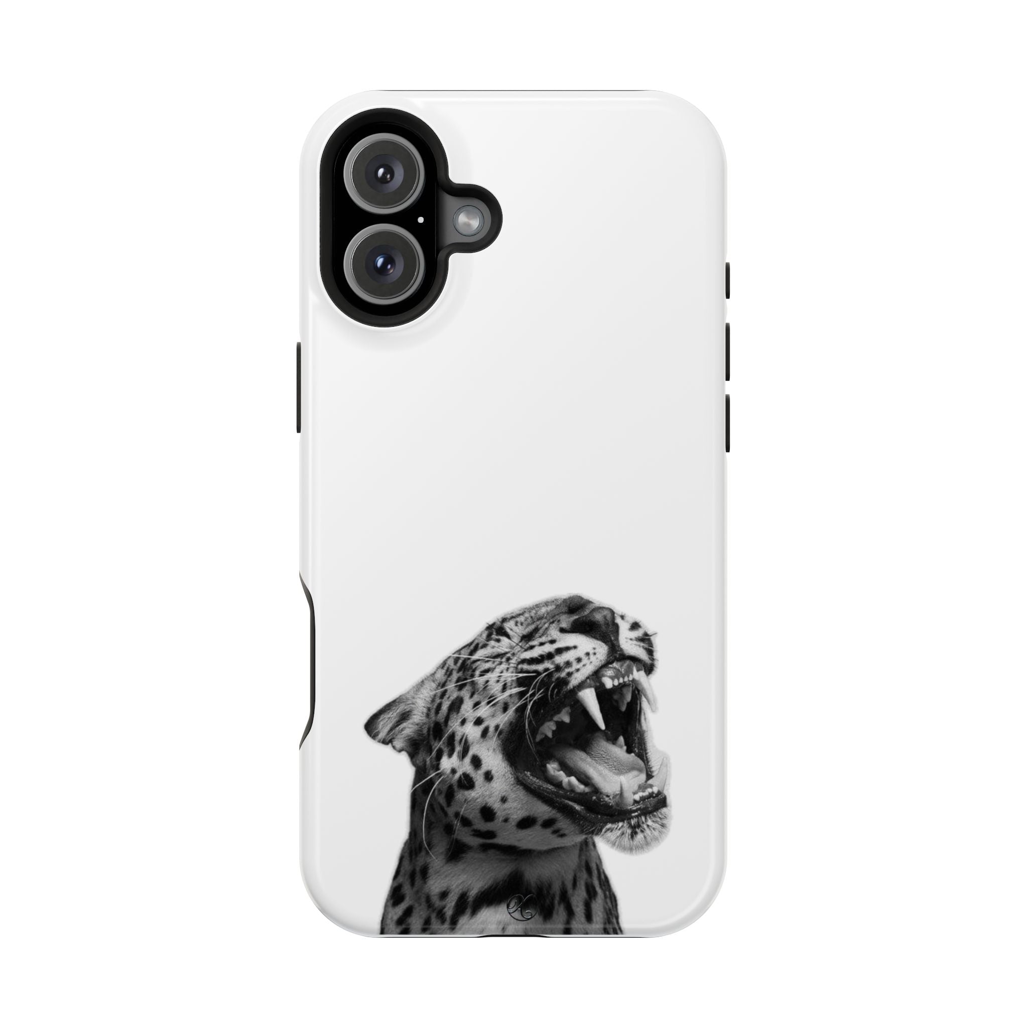 Leopard Roar Impact Phone Case — Protective iPhone Case with Fierce Black & White Design