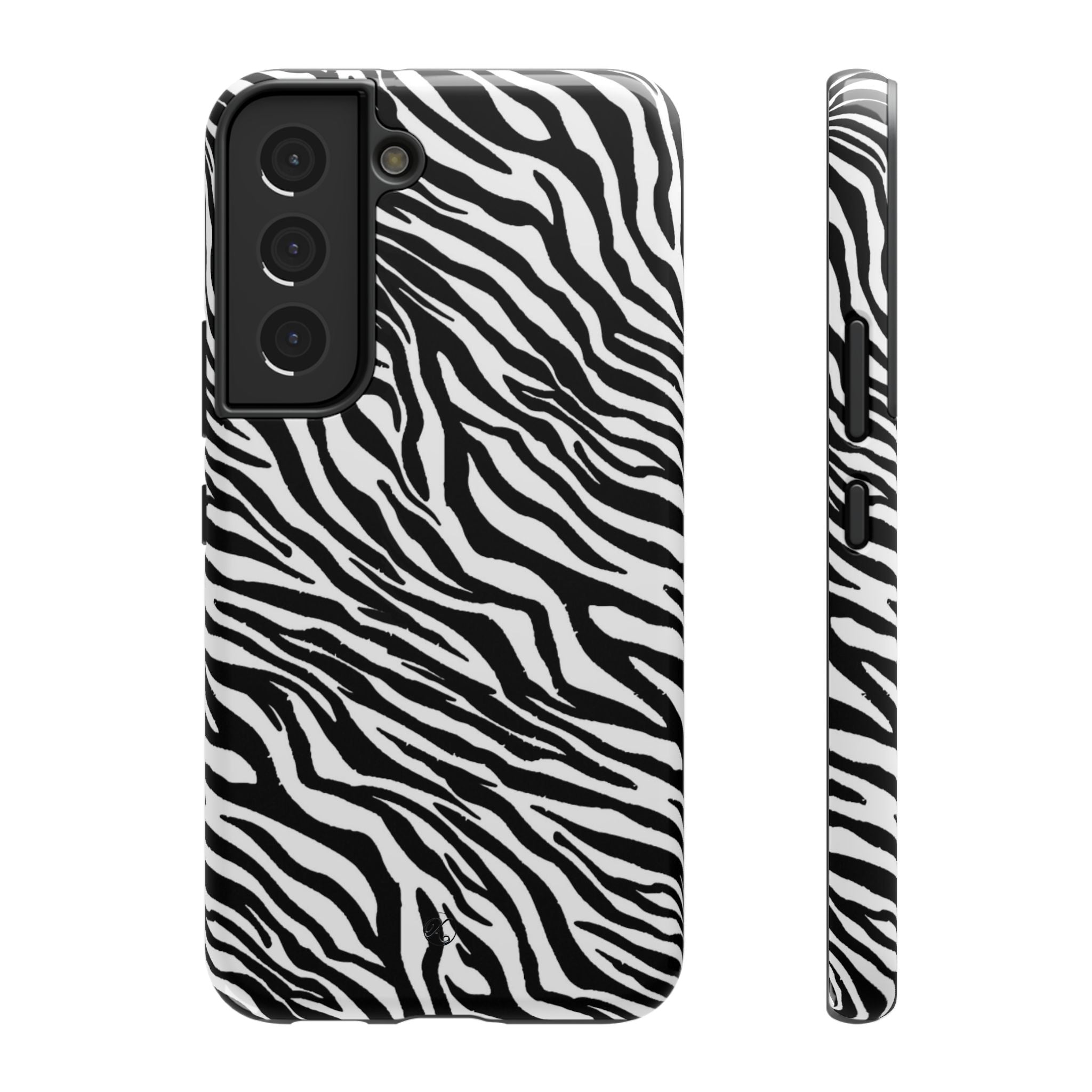 Zebra Print Impact-Resistant Phone Case — Black & White Safari Design