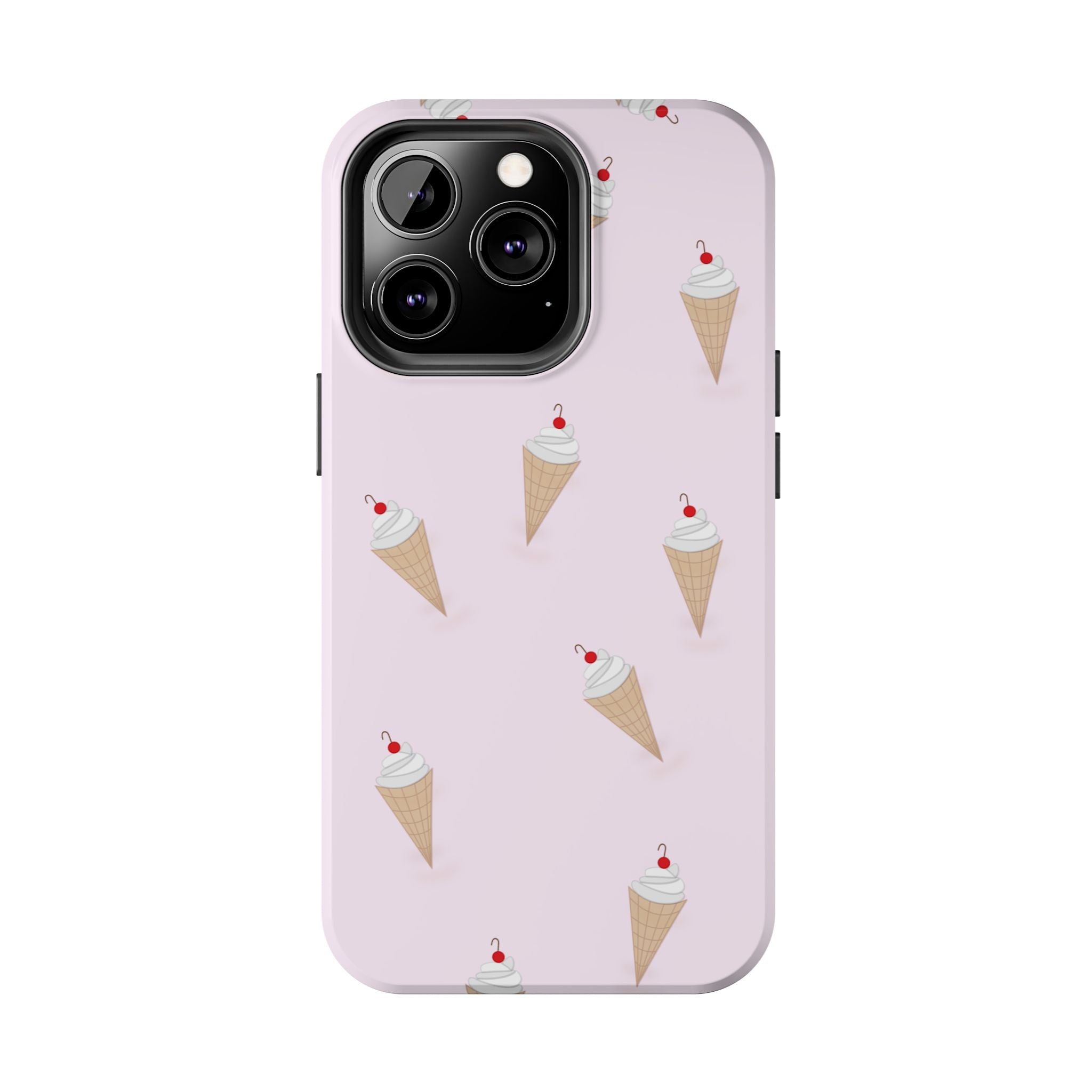 Ice Cream Cone Tough Phone Case — Pastel Pink Patterned Protective Phone Case