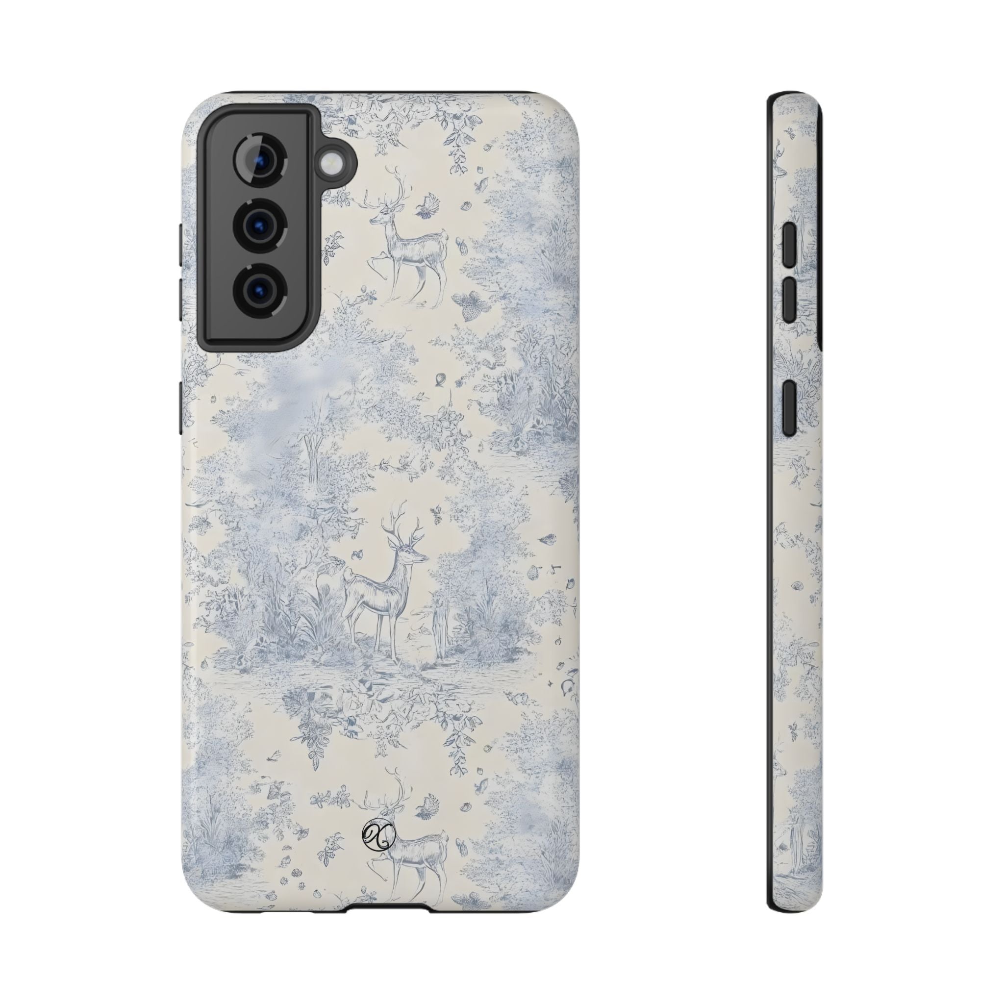 Deer Toile Impact-Resistant Phone Case — Vintage Woodland Pattern