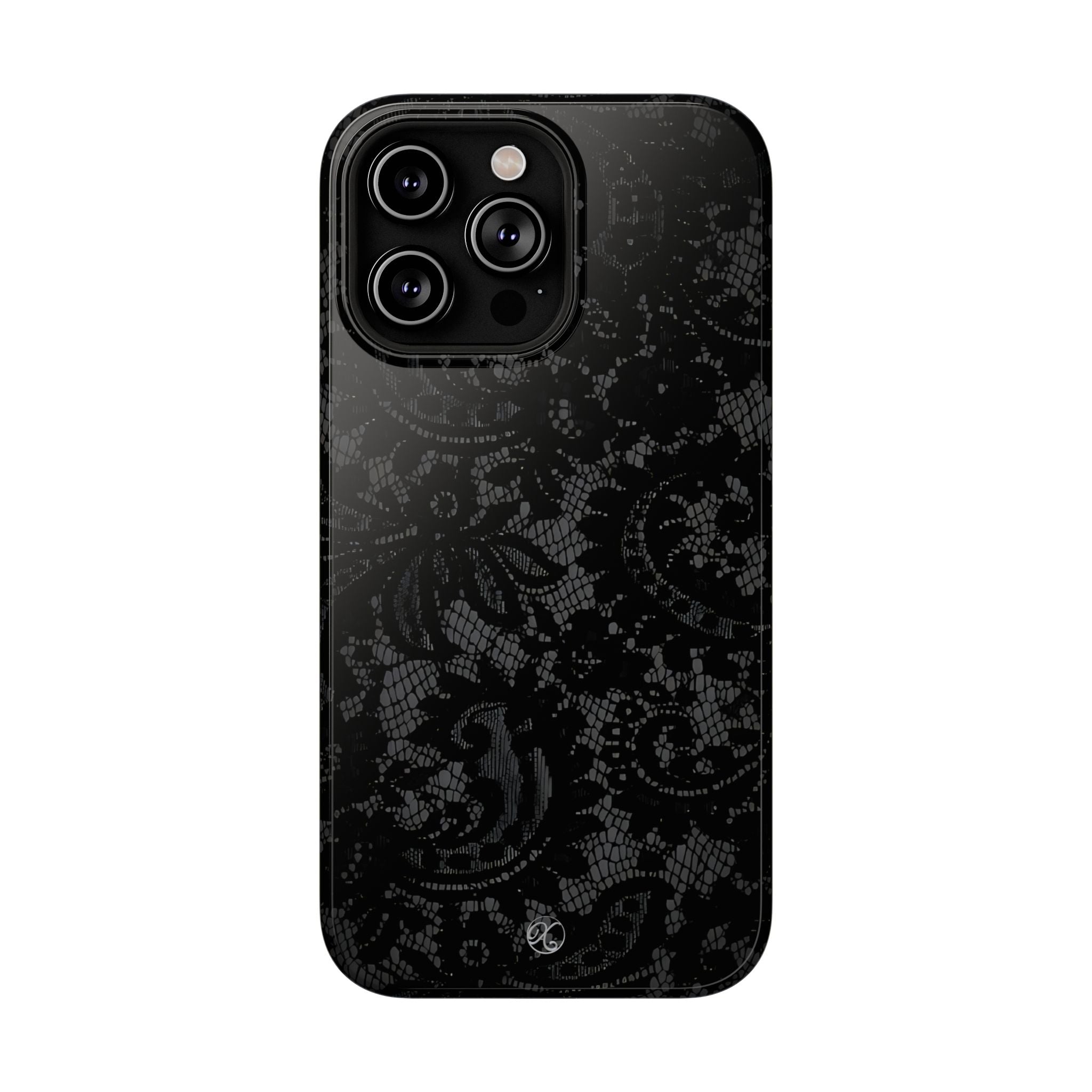 Black Lace Impact-Resistant Phone Case — Slim Protective iPhone Cover