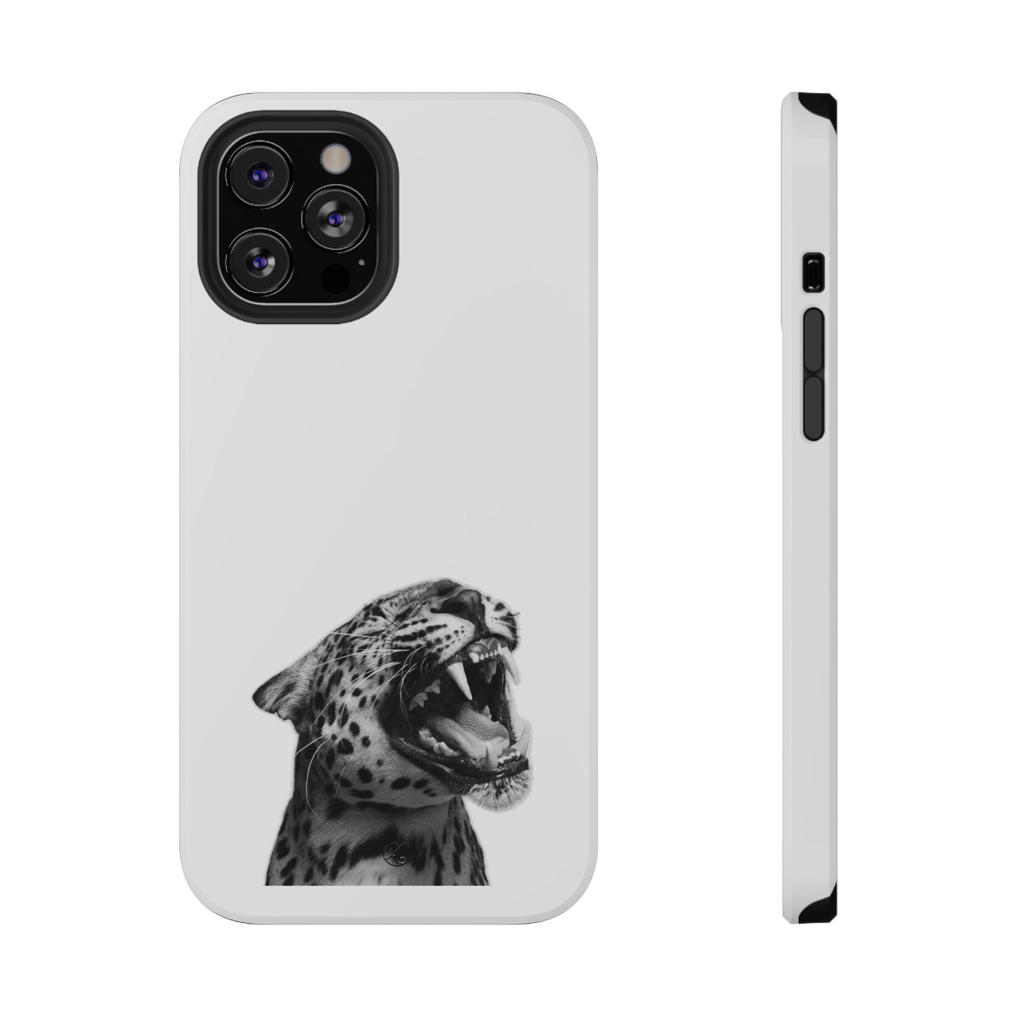 Leopard Roar Impact Phone Case — Protective iPhone Case with Fierce Black & White Design