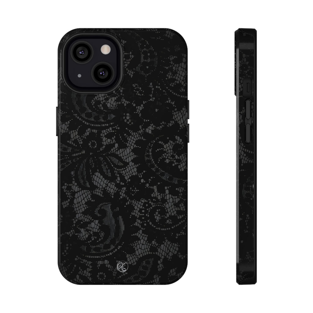 Black Lace Impact-Resistant Phone Case — Slim Protective iPhone Cover