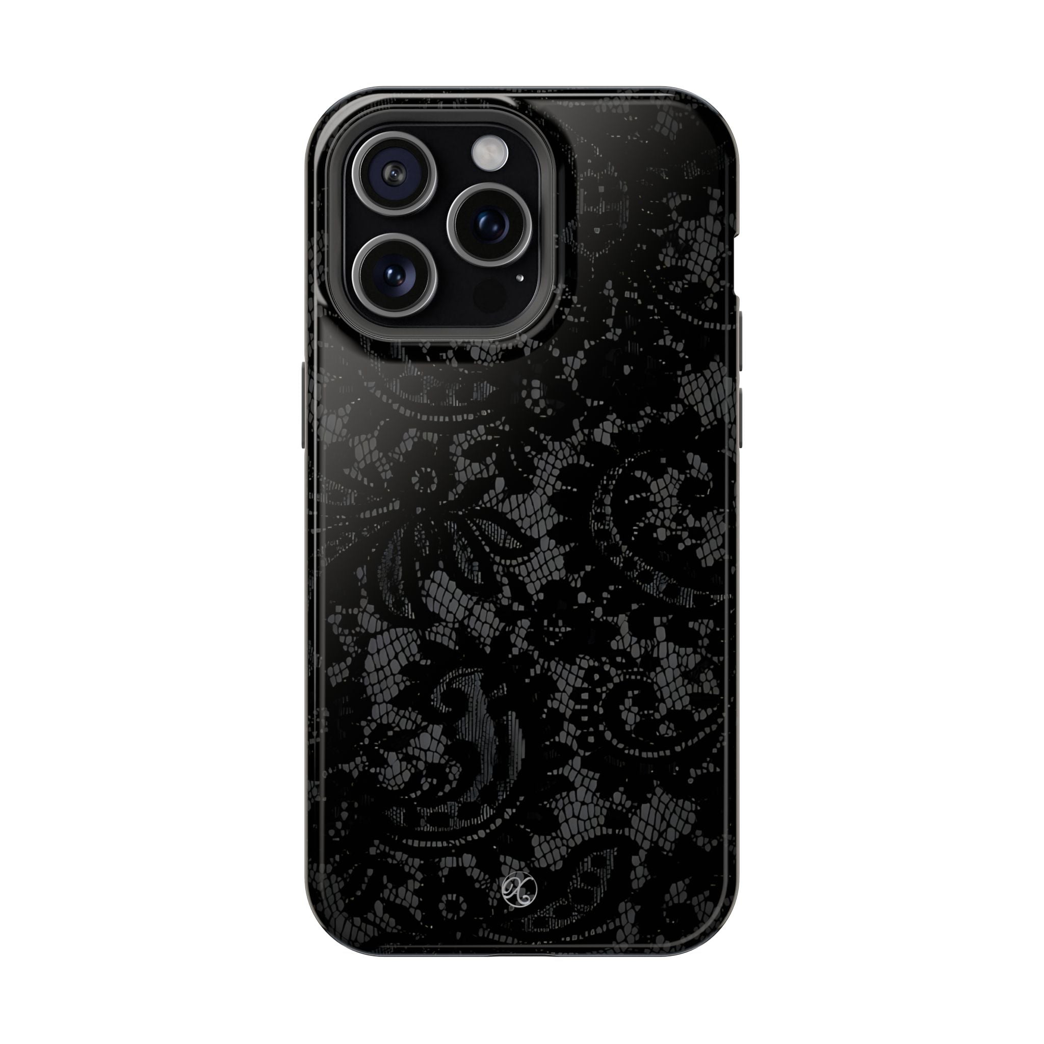 Black Lace Impact-Resistant Phone Case — Slim Protective iPhone Cover