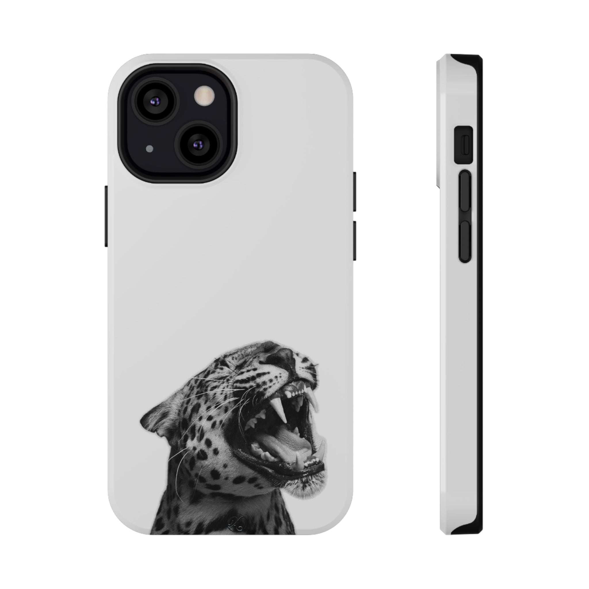 Leopard Roar Impact Phone Case — Protective iPhone Case with Fierce Black & White Design