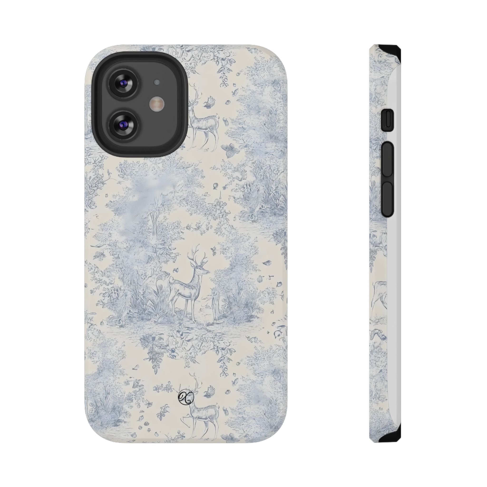 Deer Toile Impact-Resistant Phone Case — Vintage Woodland Pattern