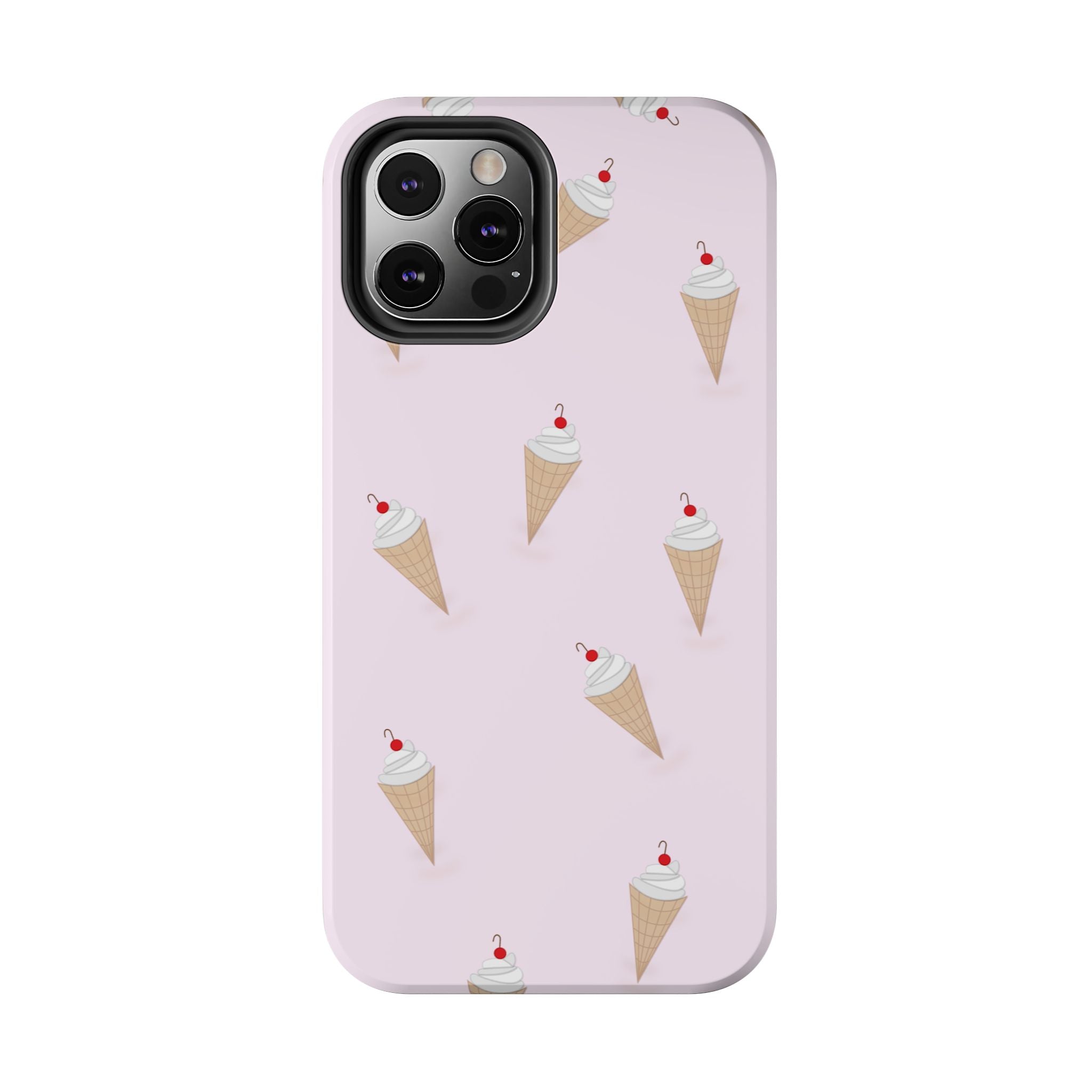 Ice Cream Cone Tough Phone Case — Pastel Pink Patterned Protective Phone Case