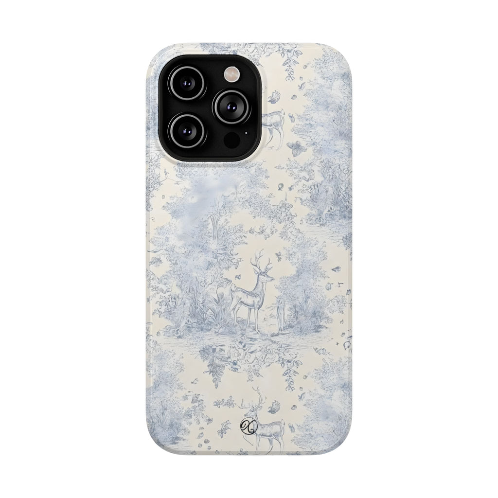 Deer Toile Impact-Resistant Phone Case — Vintage Woodland Pattern