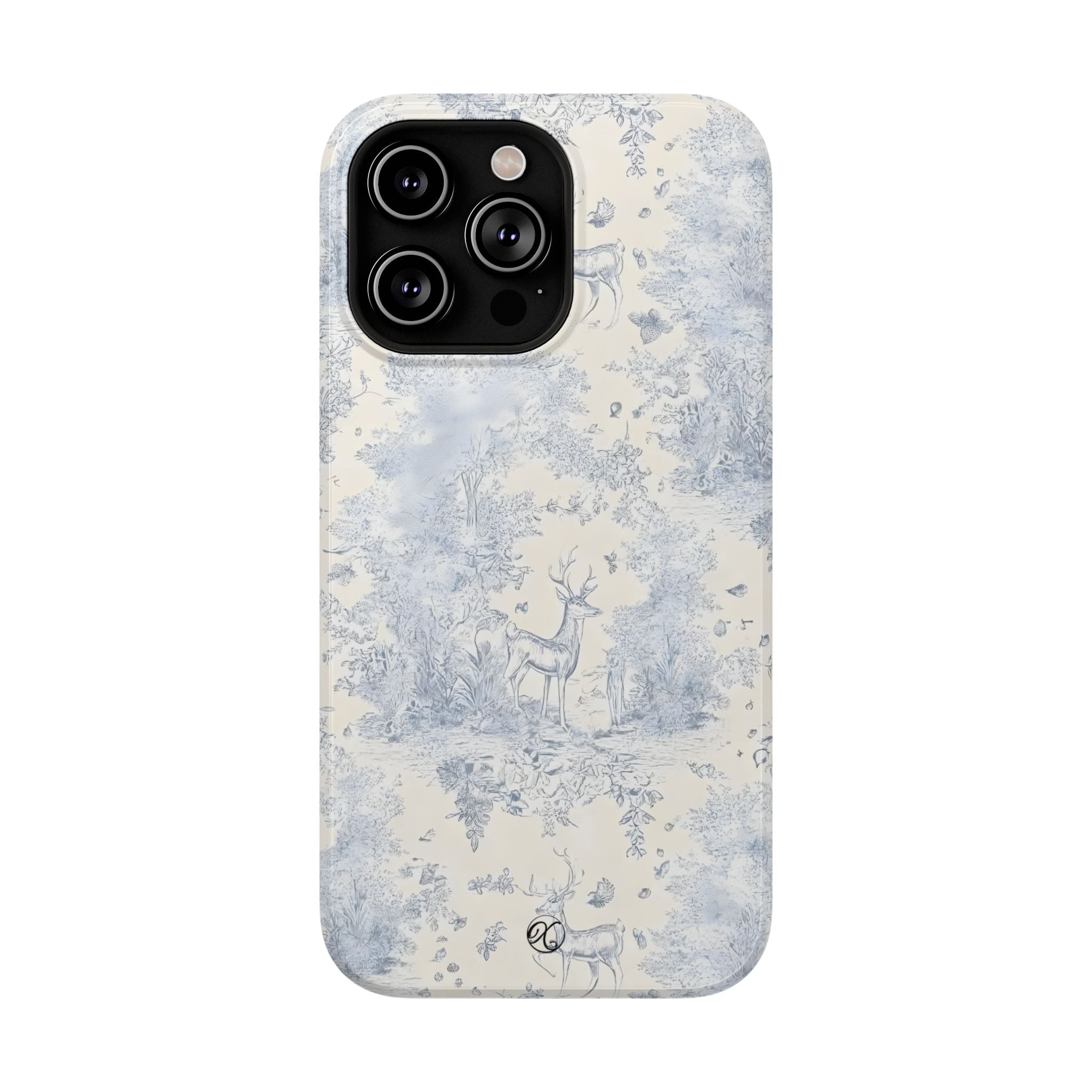 Deer Toile Impact-Resistant Phone Case — Vintage Woodland Pattern