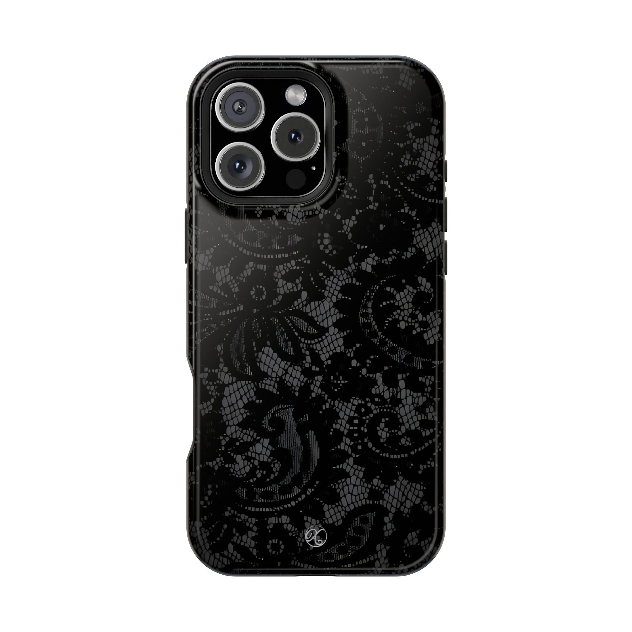Black Lace Impact-Resistant Phone Case — Slim Protective iPhone Cover
