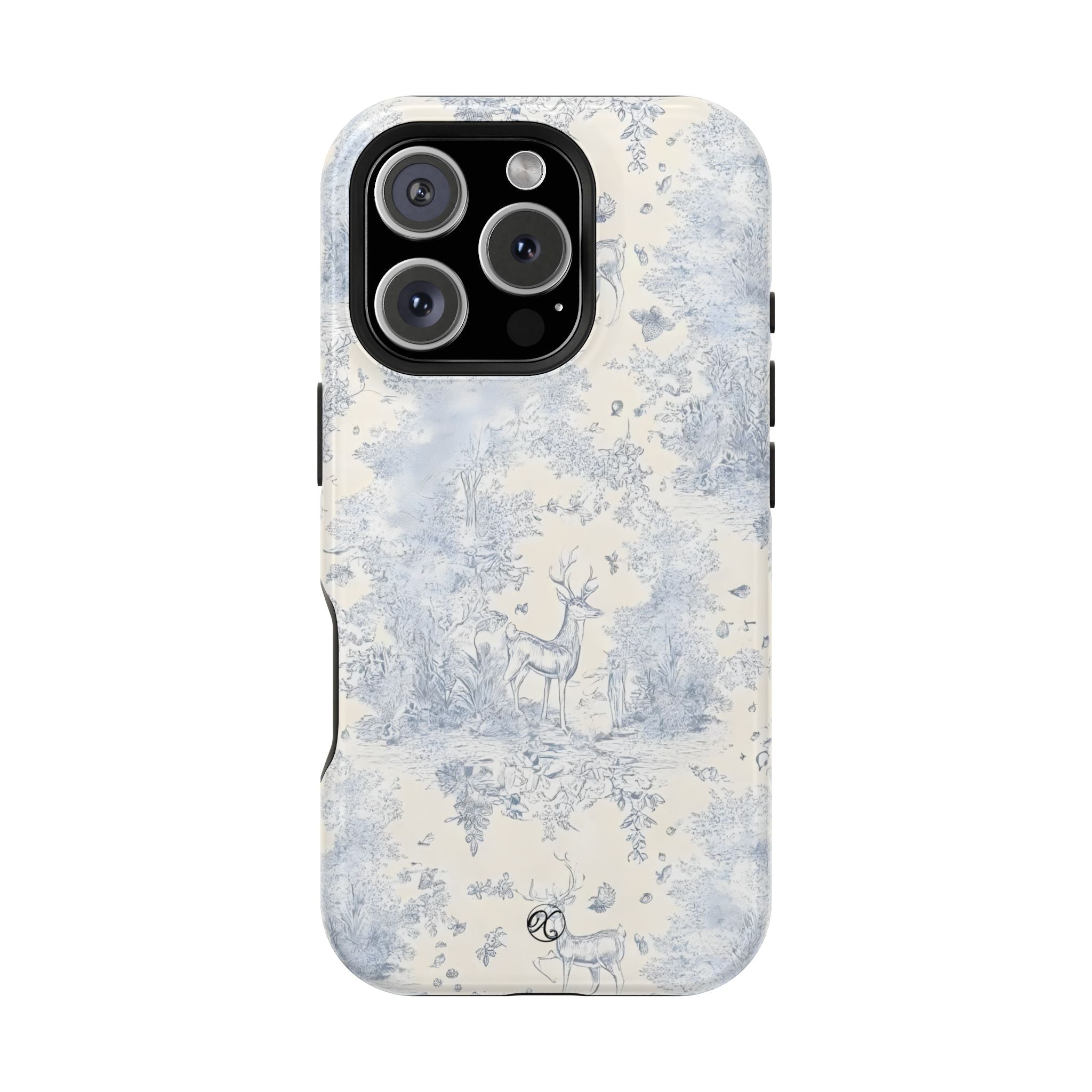 Deer Toile Impact-Resistant Phone Case — Vintage Woodland Pattern