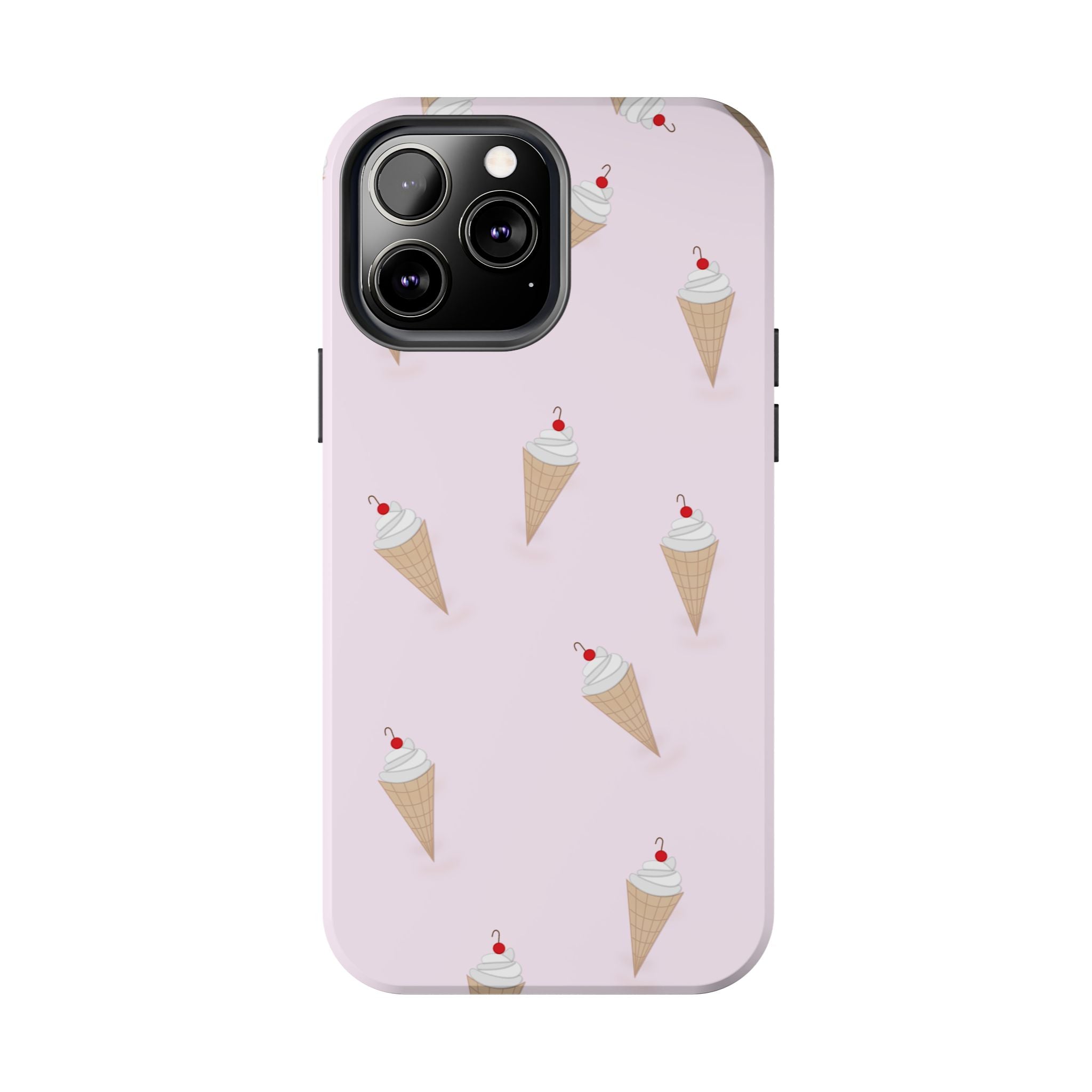 Ice Cream Cone Tough Phone Case — Pastel Pink Patterned Protective Phone Case