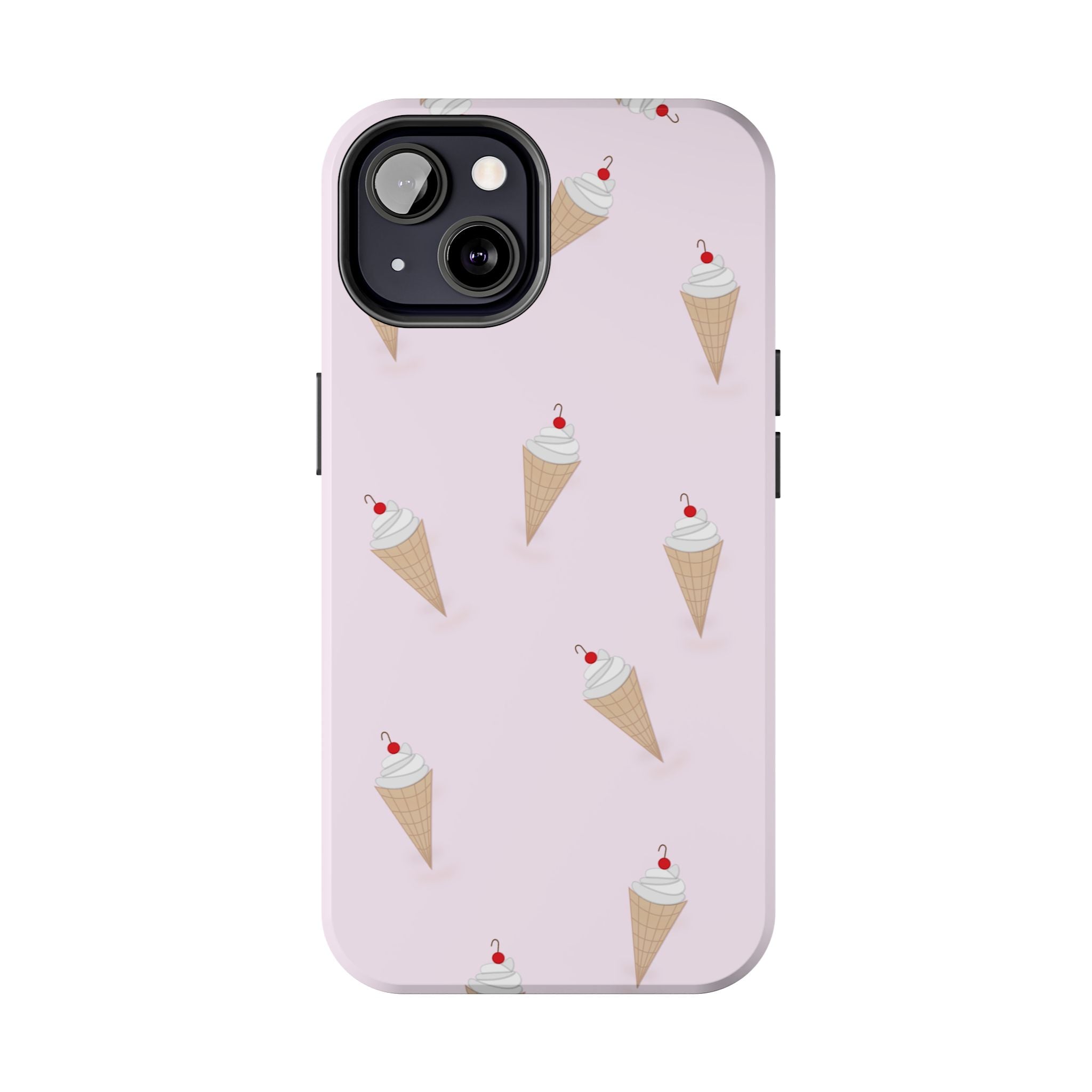 Ice Cream Cone Tough Phone Case — Pastel Pink Patterned Protective Phone Case