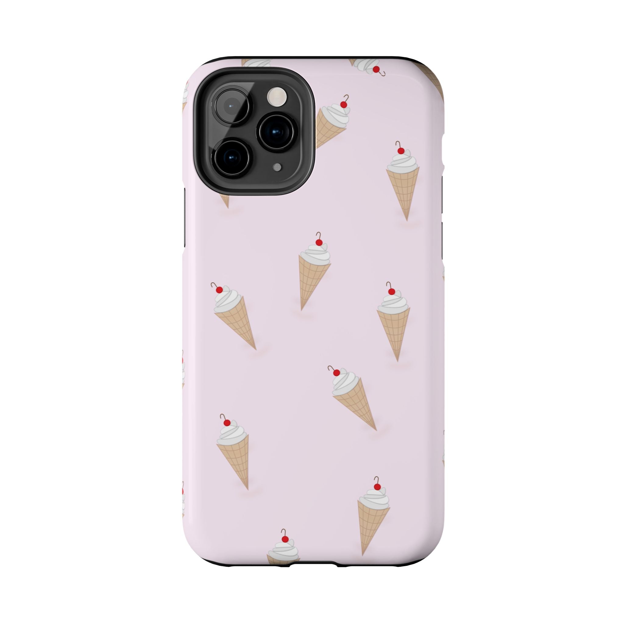 Ice Cream Cone Tough Phone Case — Pastel Pink Patterned Protective Phone Case