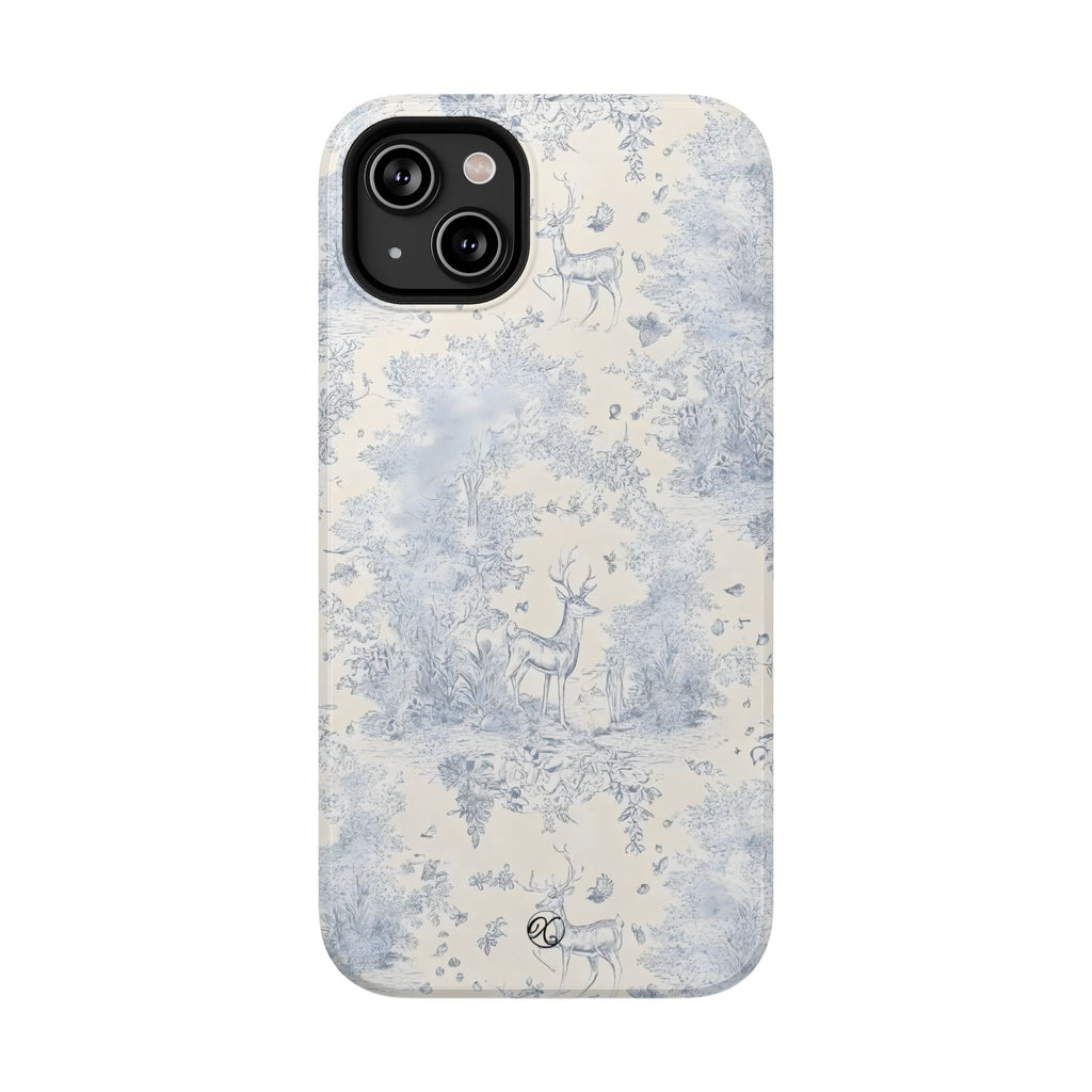 Deer Toile Impact-Resistant Phone Case — Vintage Woodland Pattern
