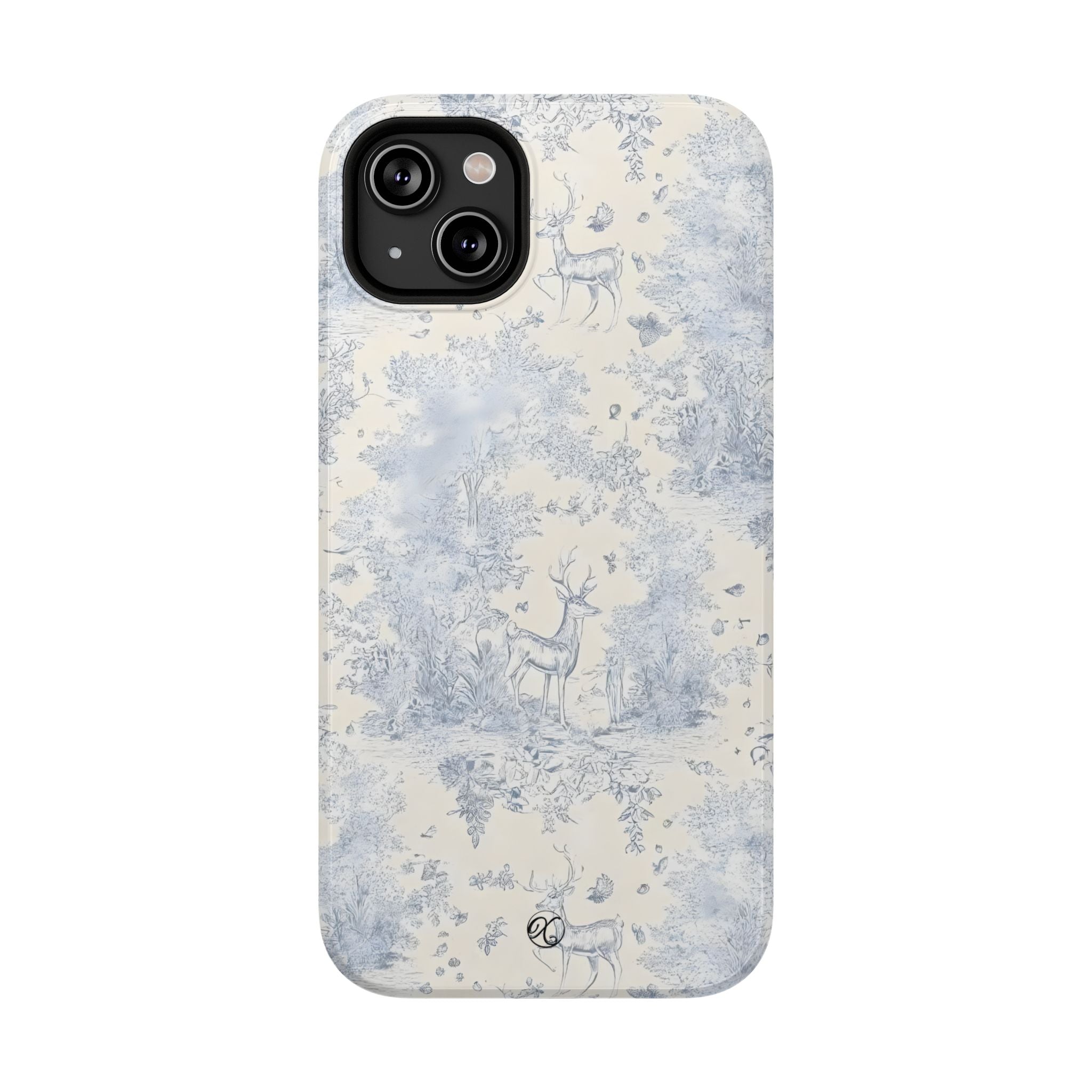 Deer Toile Impact-Resistant Phone Case — Vintage Woodland Pattern