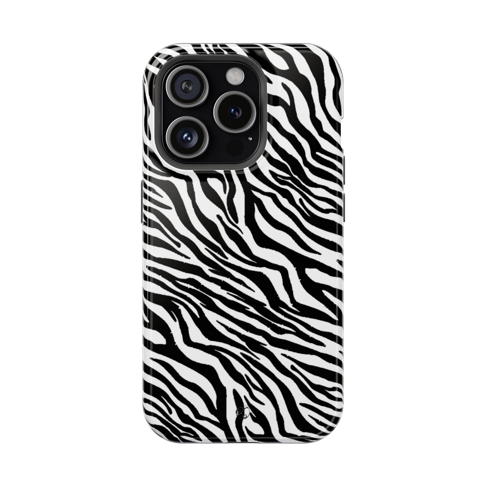 Zebra Print Impact-Resistant Phone Case — Black & White Safari Design