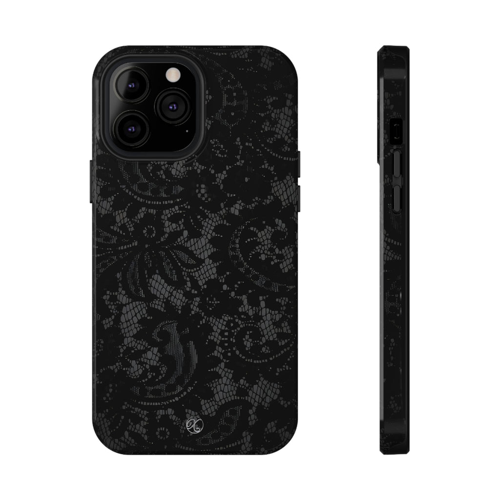 Black Lace Impact-Resistant Phone Case — Slim Protective iPhone Cover