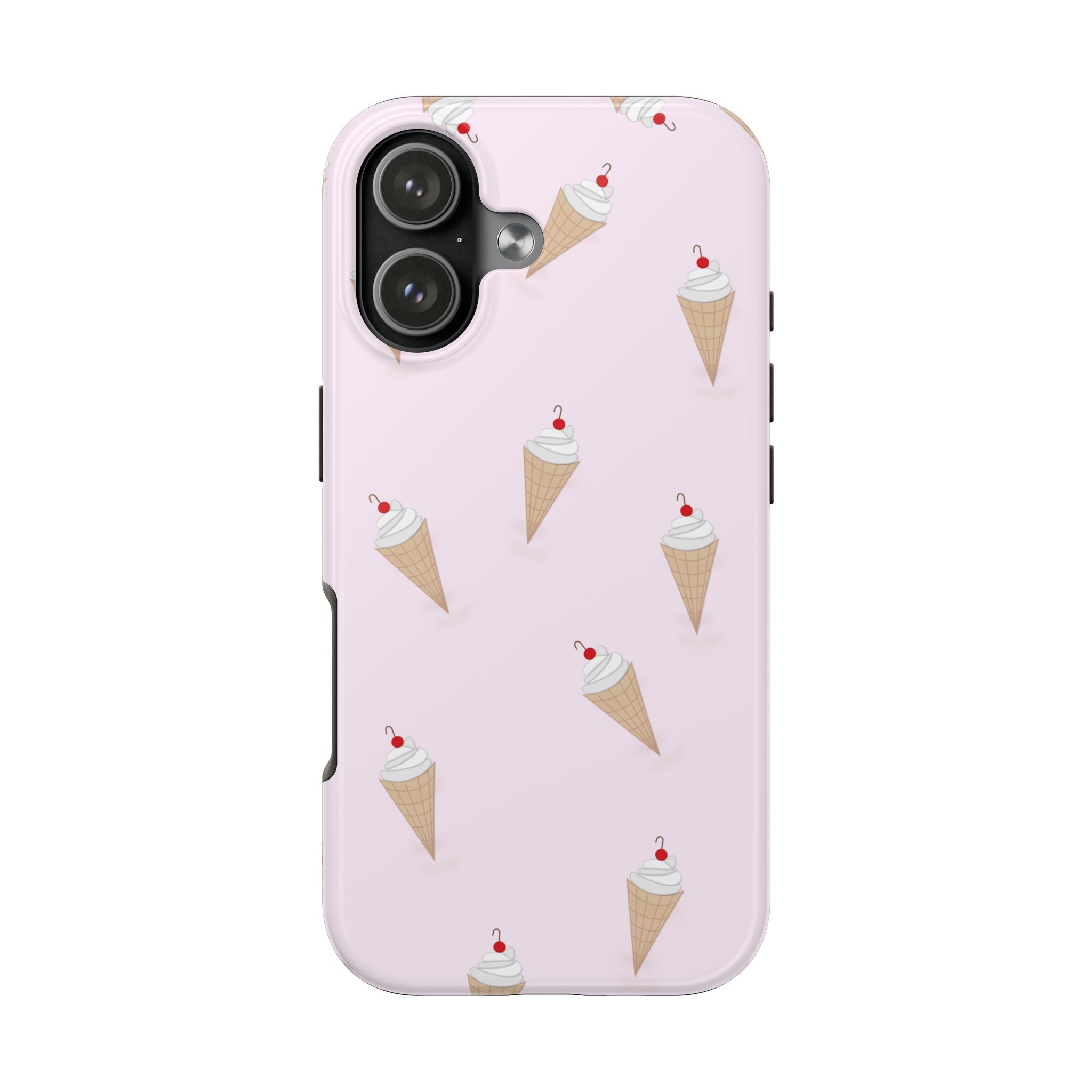 Ice Cream Cone Tough Phone Case — Pastel Pink Patterned Protective Phone Case