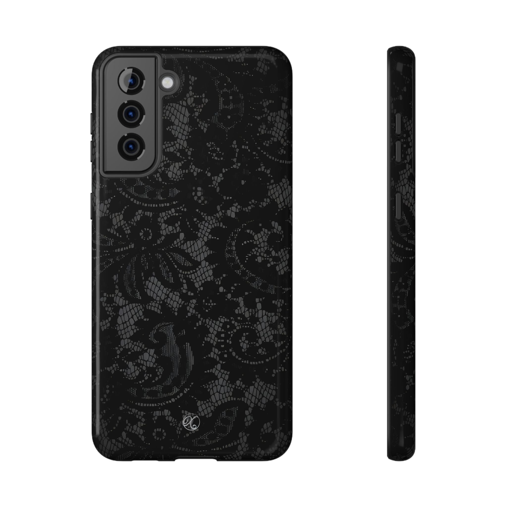 Black Lace Impact-Resistant Phone Case — Slim Protective iPhone Cover