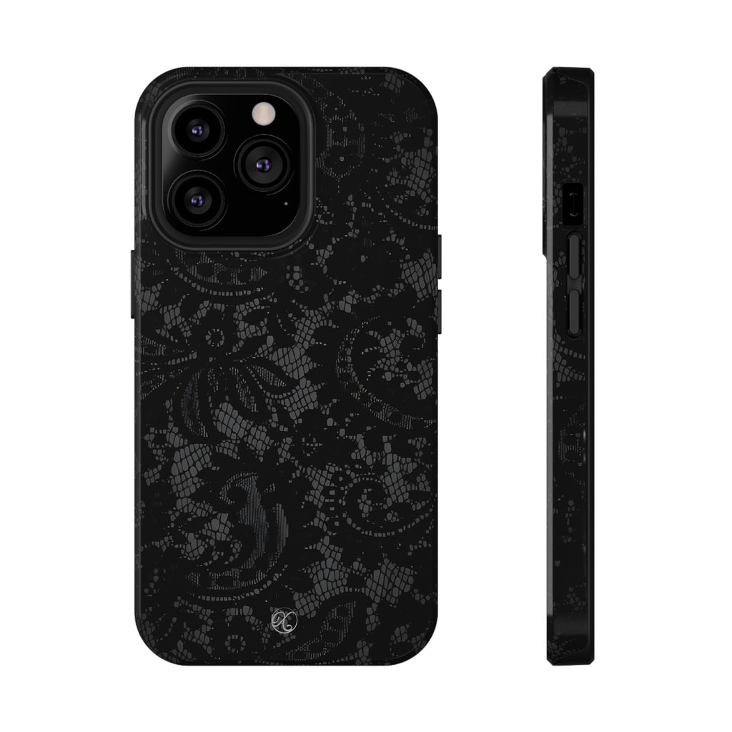 Black Lace Impact-Resistant Phone Case — Slim Protective iPhone Cover
