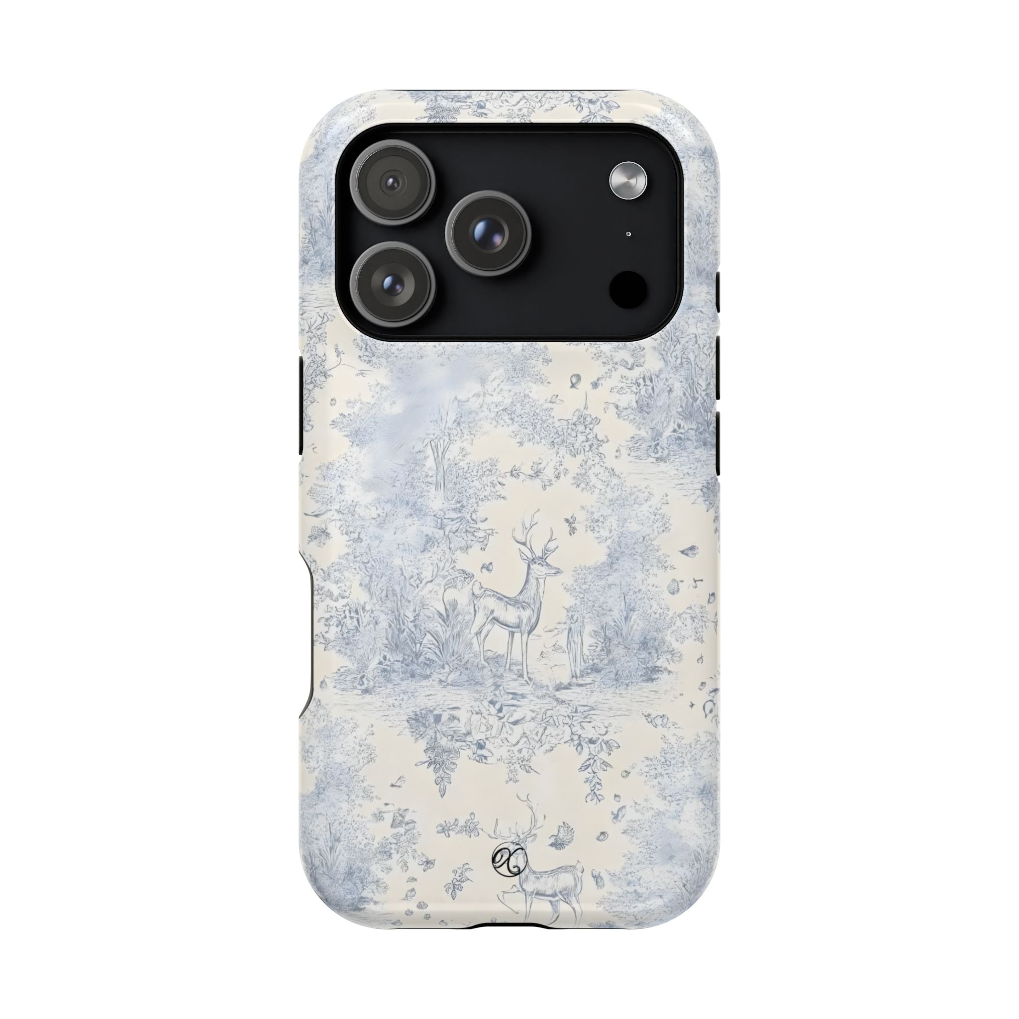Deer Toile Impact-Resistant Phone Case — Vintage Woodland Pattern